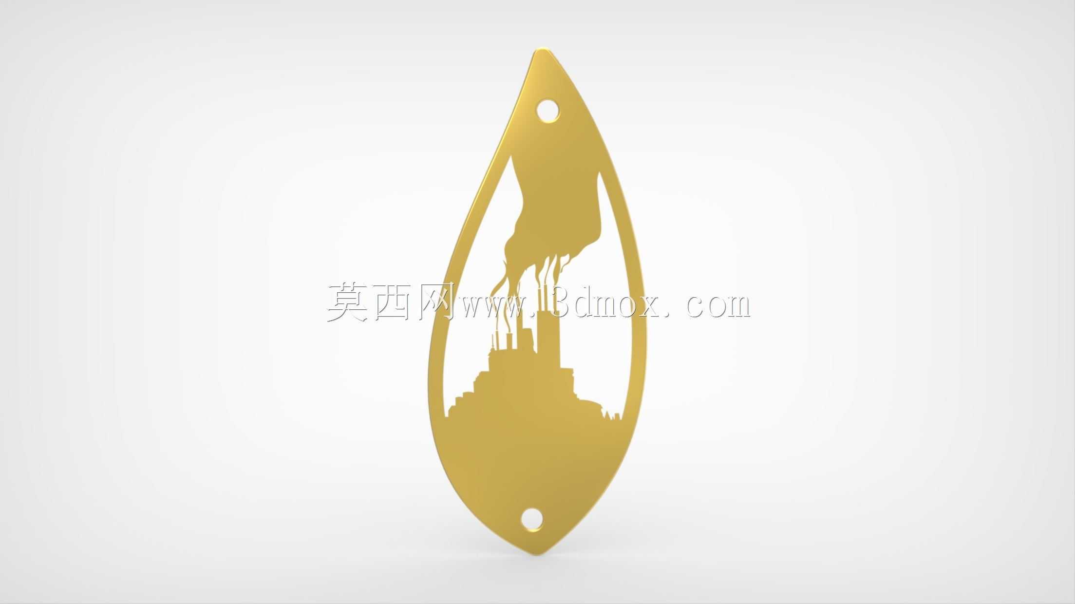 艺术叶行业影响剪影吊坠-叶x VE