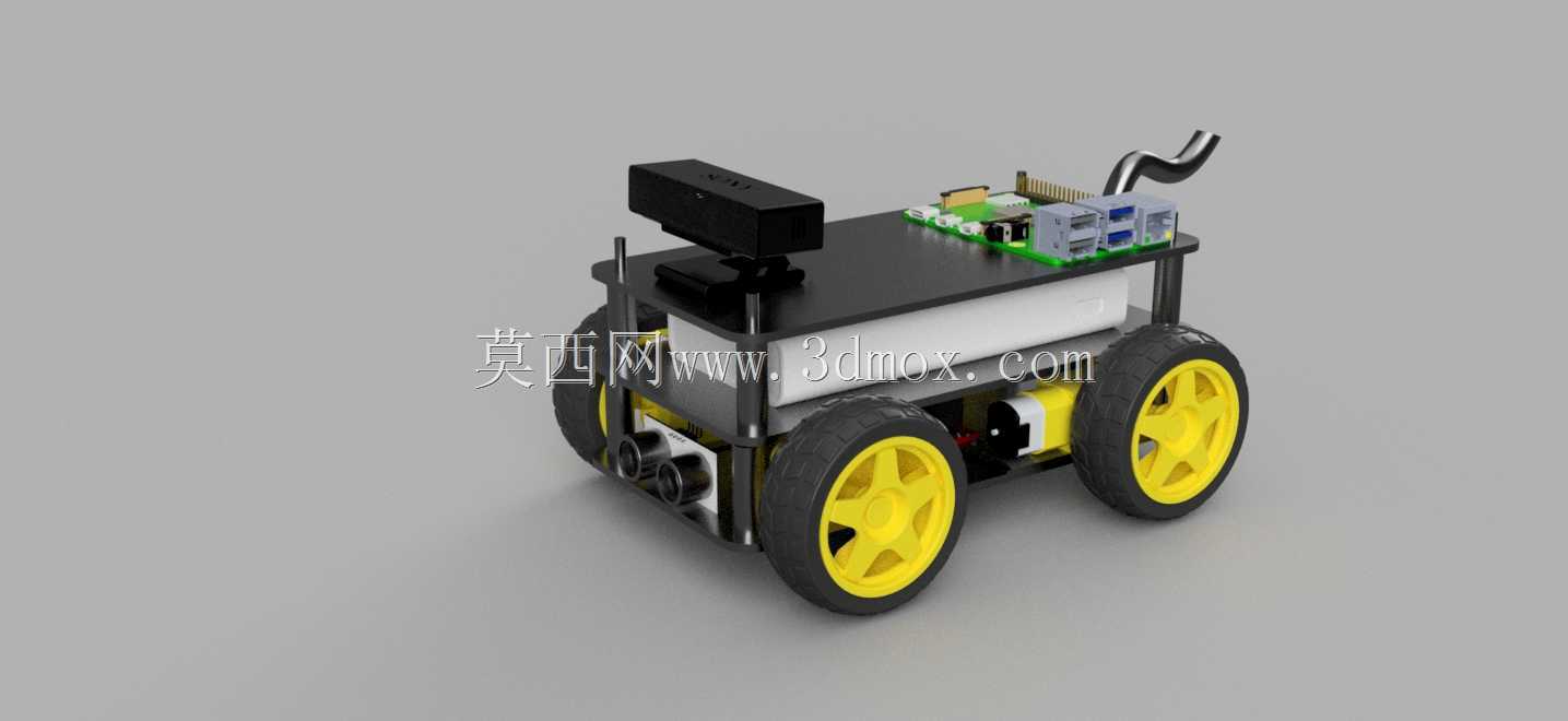 具有3D可打印框架的完整四轮驱动机器人设计