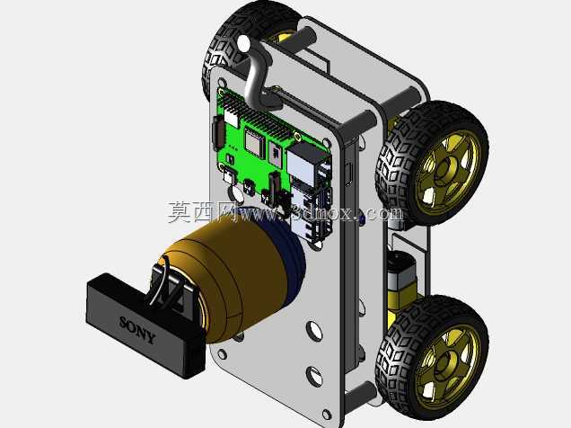 具有3D可打印框架的完整四轮驱动机器人设计