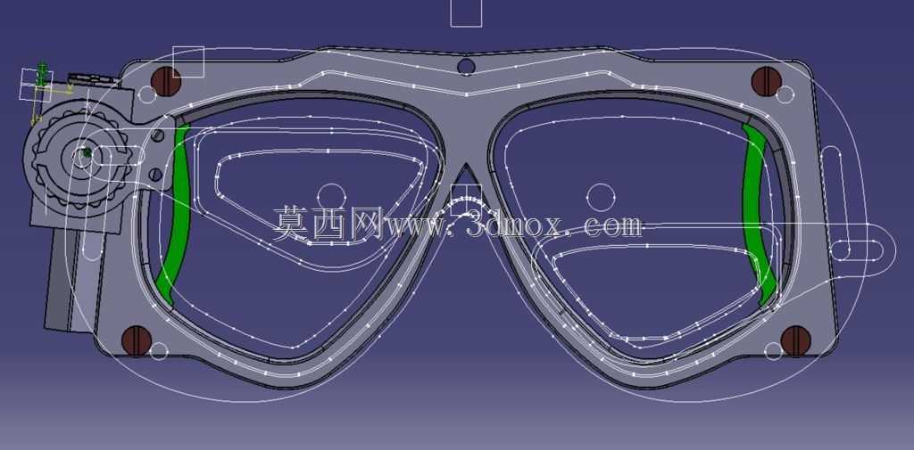 带定制3D打印附加镜头的潜水面罩