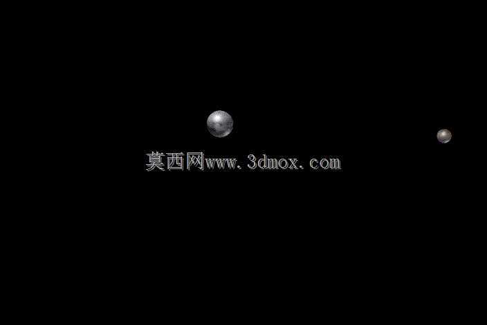 冥王星/卡戎系统-公里标度