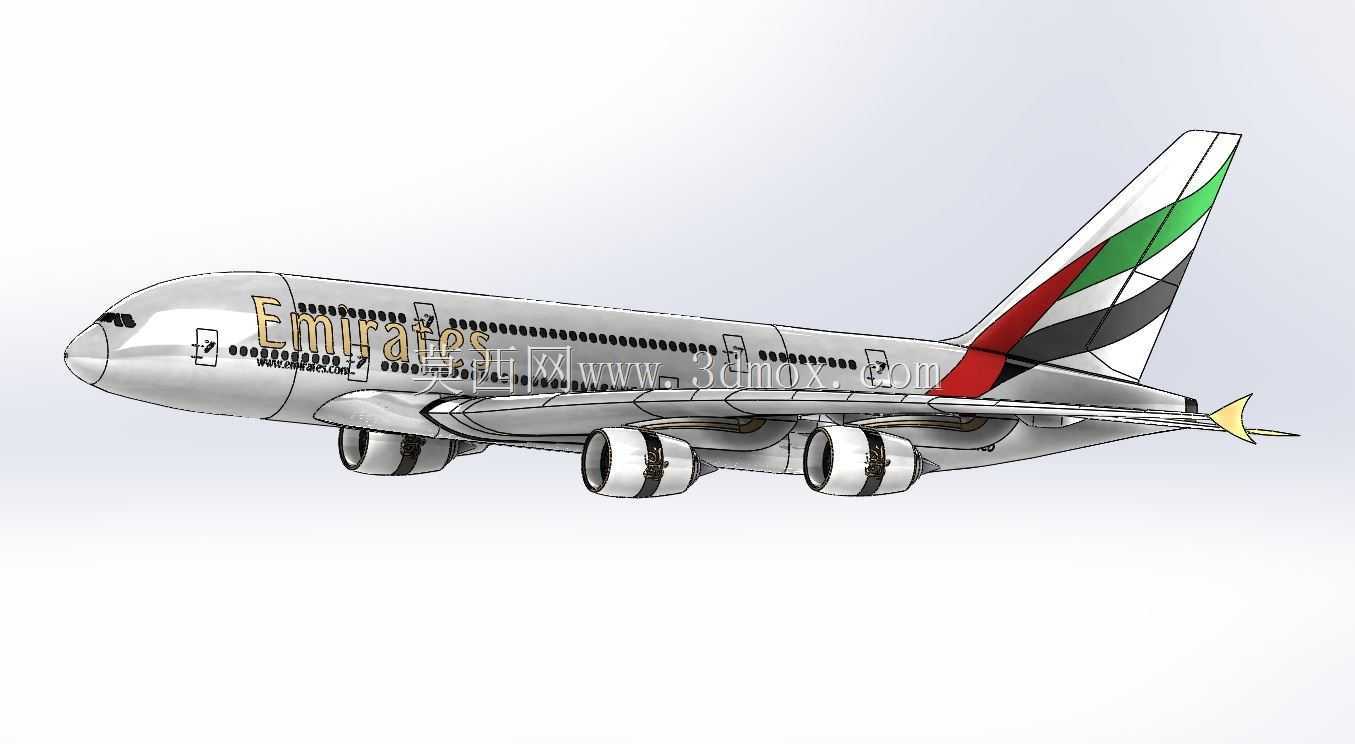 A380-阿联酋航空公司和高细节发动机