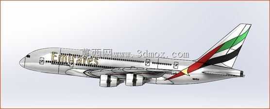 A380-阿联酋航空公司和高细节发动机