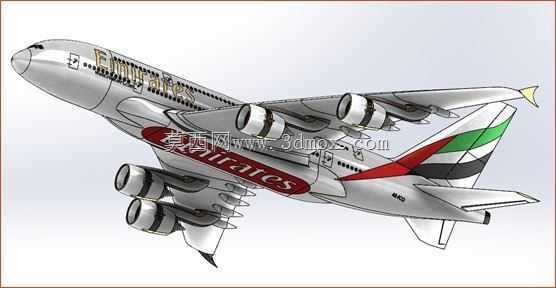 A380-阿联酋航空公司和高细节发动机