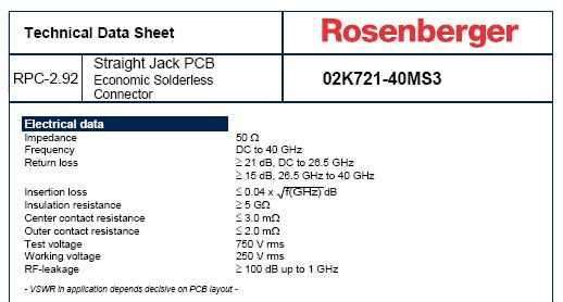 Rosenberger 2.92����2�׷���40 GHz������