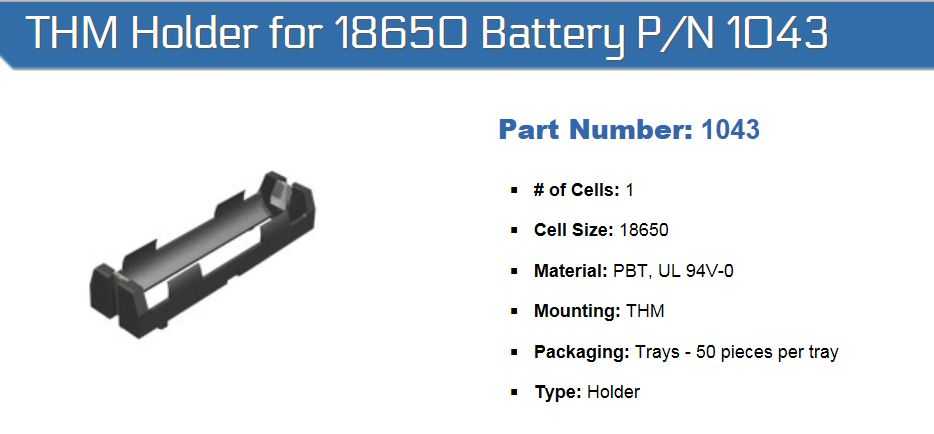 Keystone Electronics 18650�����֧�ܣ�PTH��