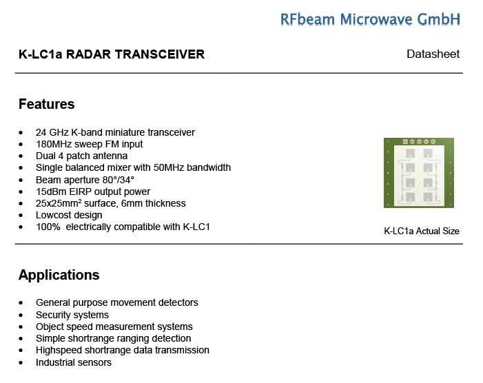 ��Ƶ����24 GHz K-LCx�״K���Σ��շ���