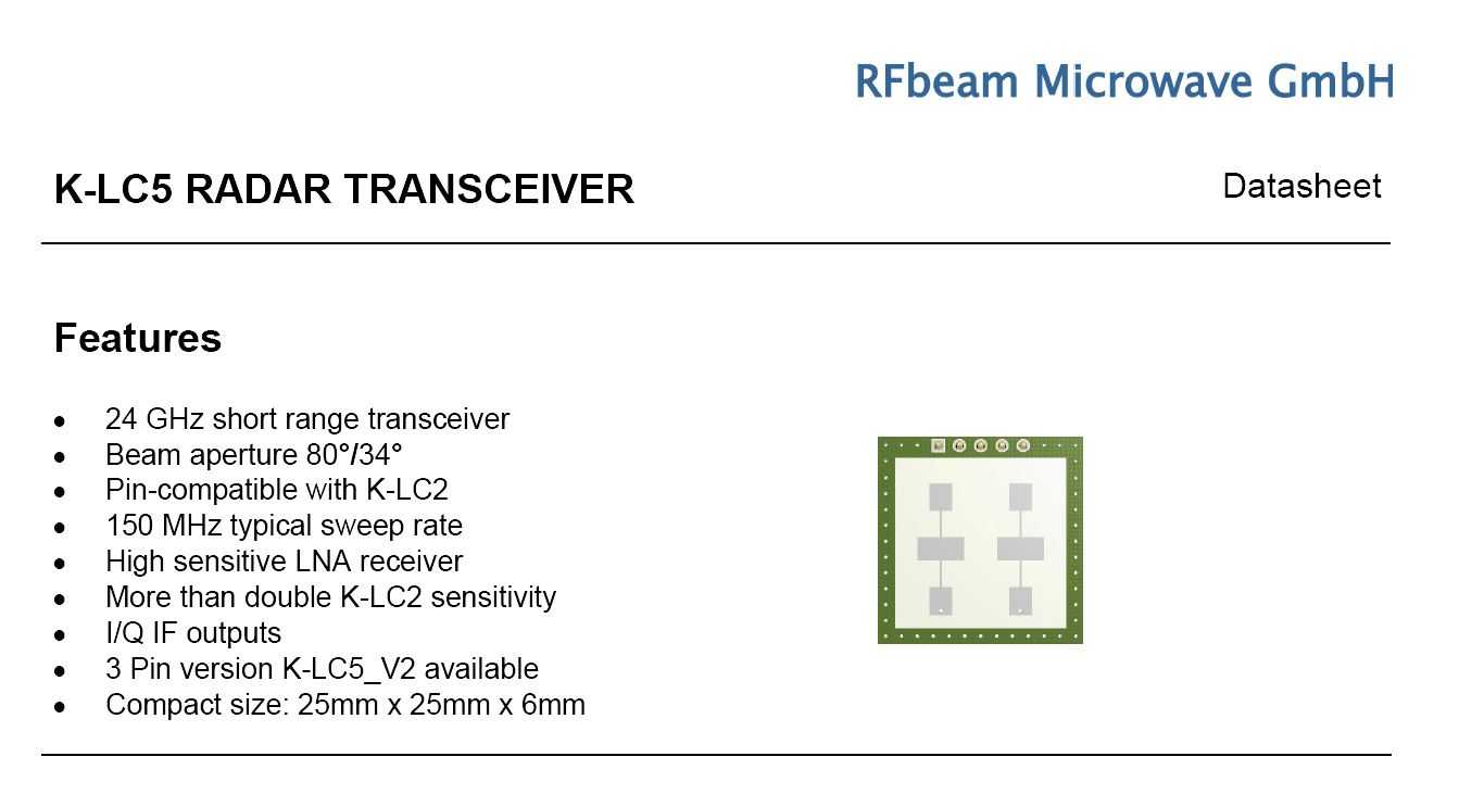 ��Ƶ����24 GHz K-LC5�״K���Σ��շ���