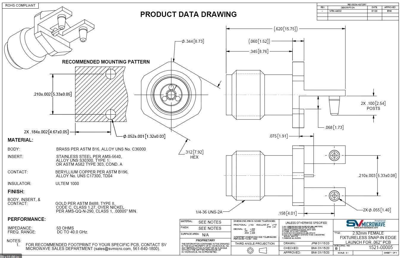 2.92mm����PCB��Ե������������2��֧��