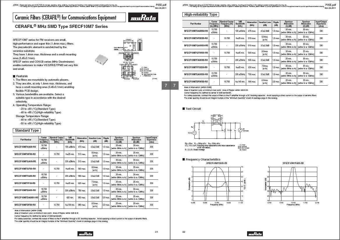 ����10.7 MHz SFECF�մ��˲���