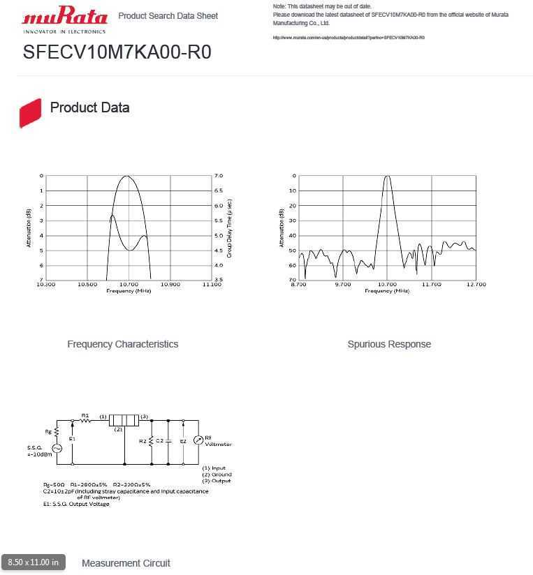 ����10.7 MHz SFECV CERAFIL�մ��˲���