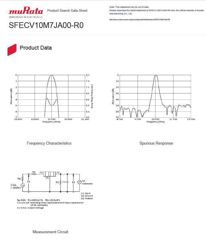 ����10.7 MHz SFECV CERAFIL�մ��˲���