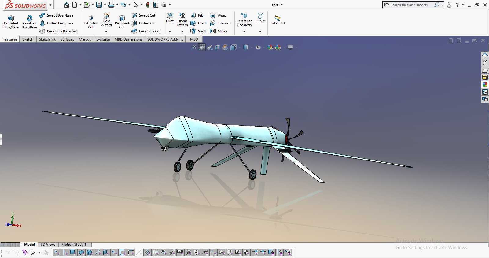 SOLIDWORKS�ϵ�MQ-1��ʳ�����˻�