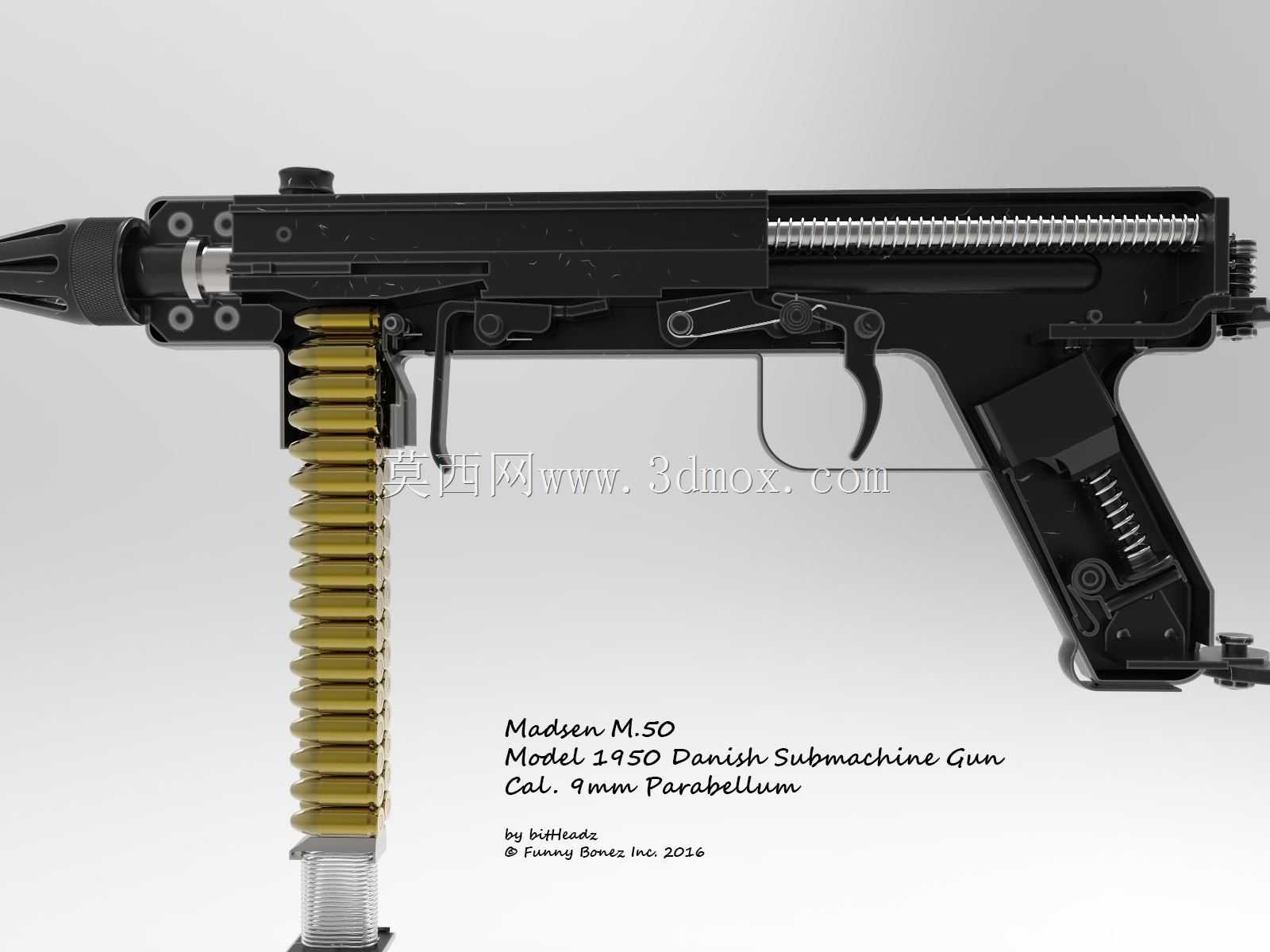 麦德森M.50丹麦冲锋枪Cal。9mm副细胞膜