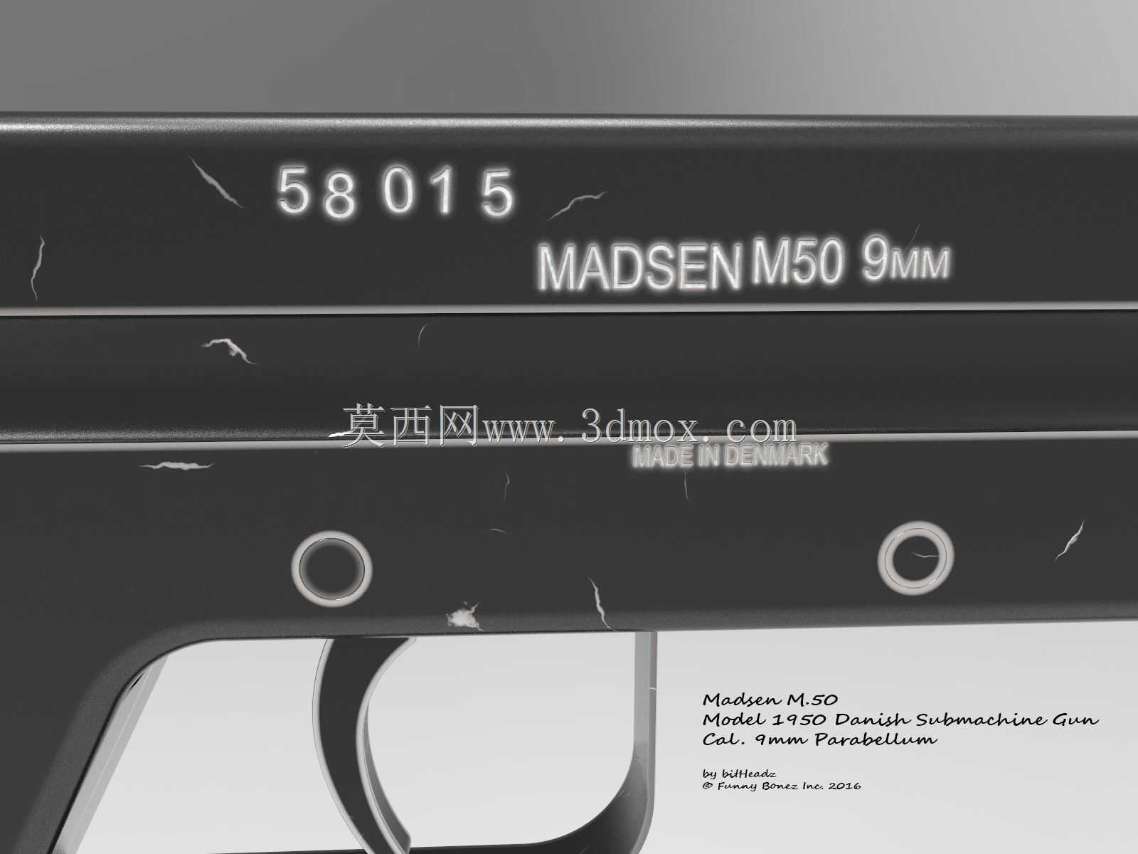 麦德森M.50丹麦冲锋枪Cal。9mm副细胞膜