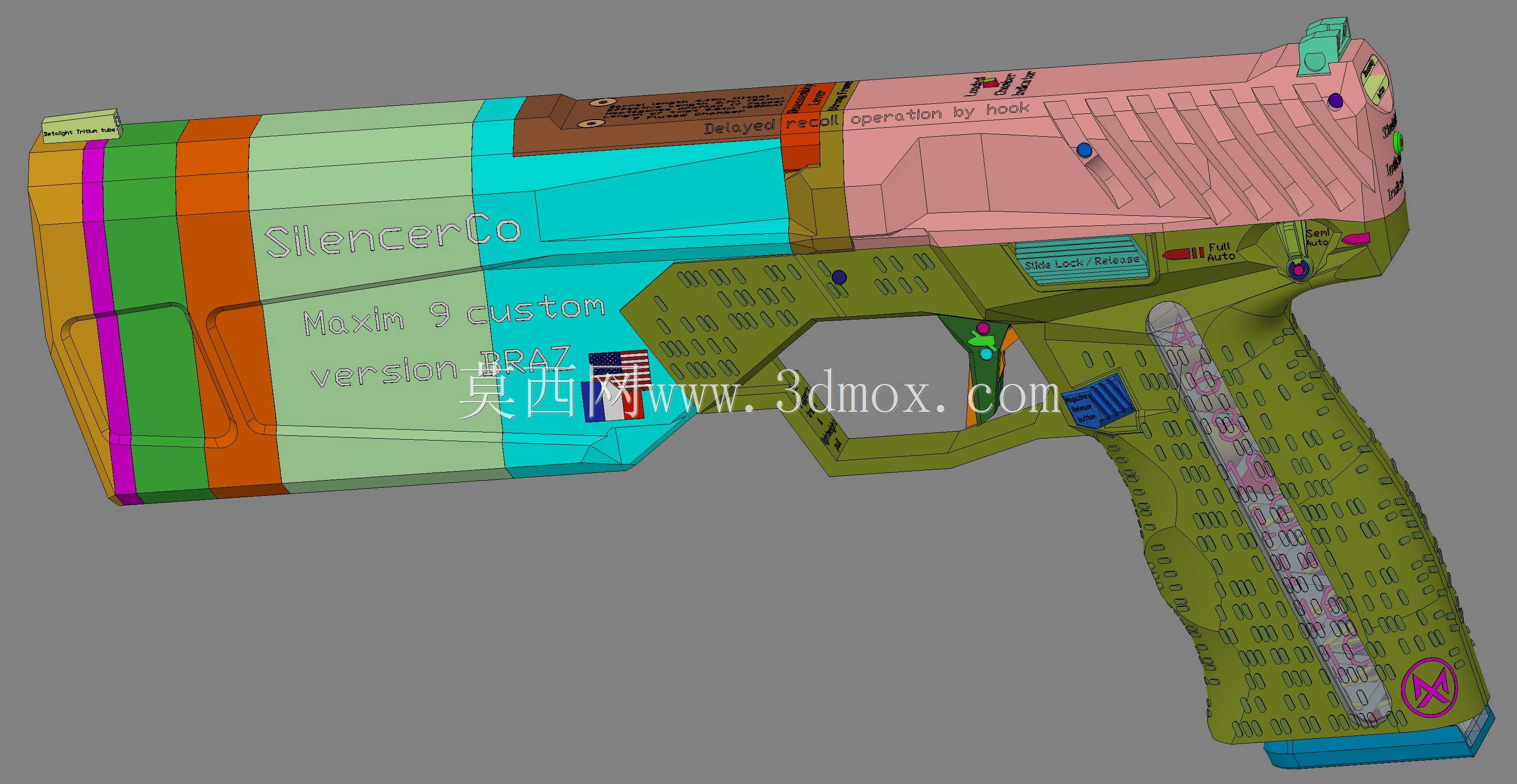 ǹ������Co Maxim 9���ư�BRAZ 9mm Braziu 3D fusion360