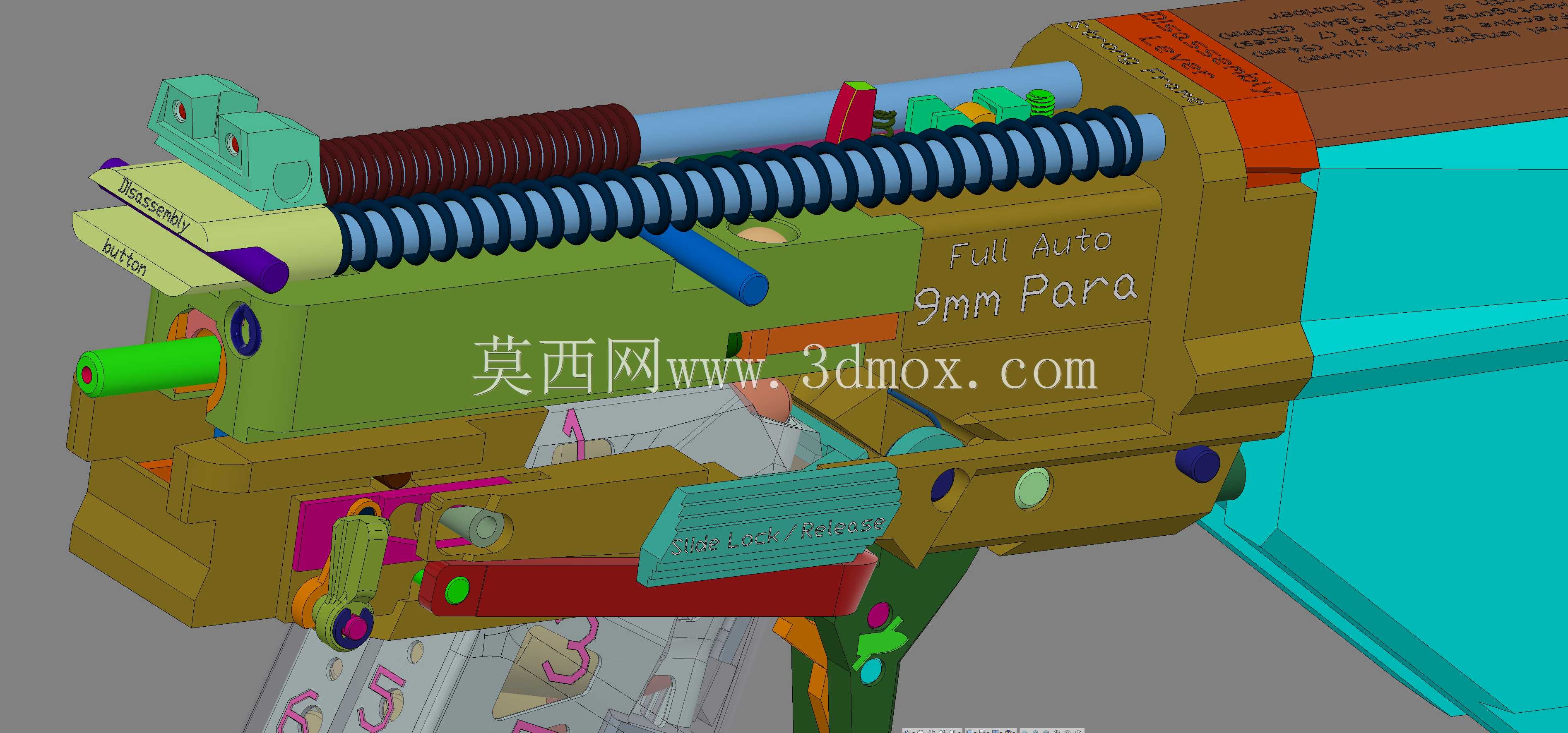 ǹ������Co Maxim 9���ư�BRAZ 9mm Braziu 3D fusion360