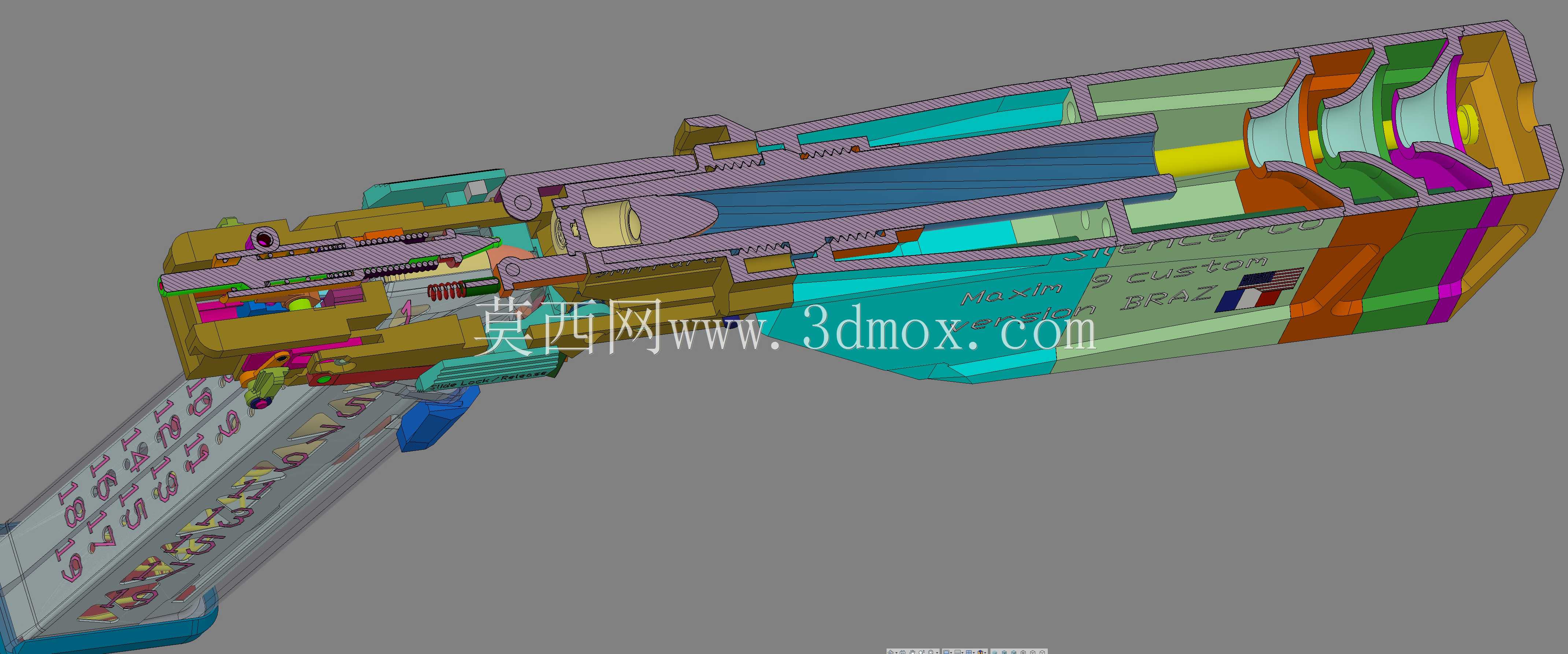 ǹ������Co Maxim 9���ư�BRAZ 9mm Braziu 3D fusion360