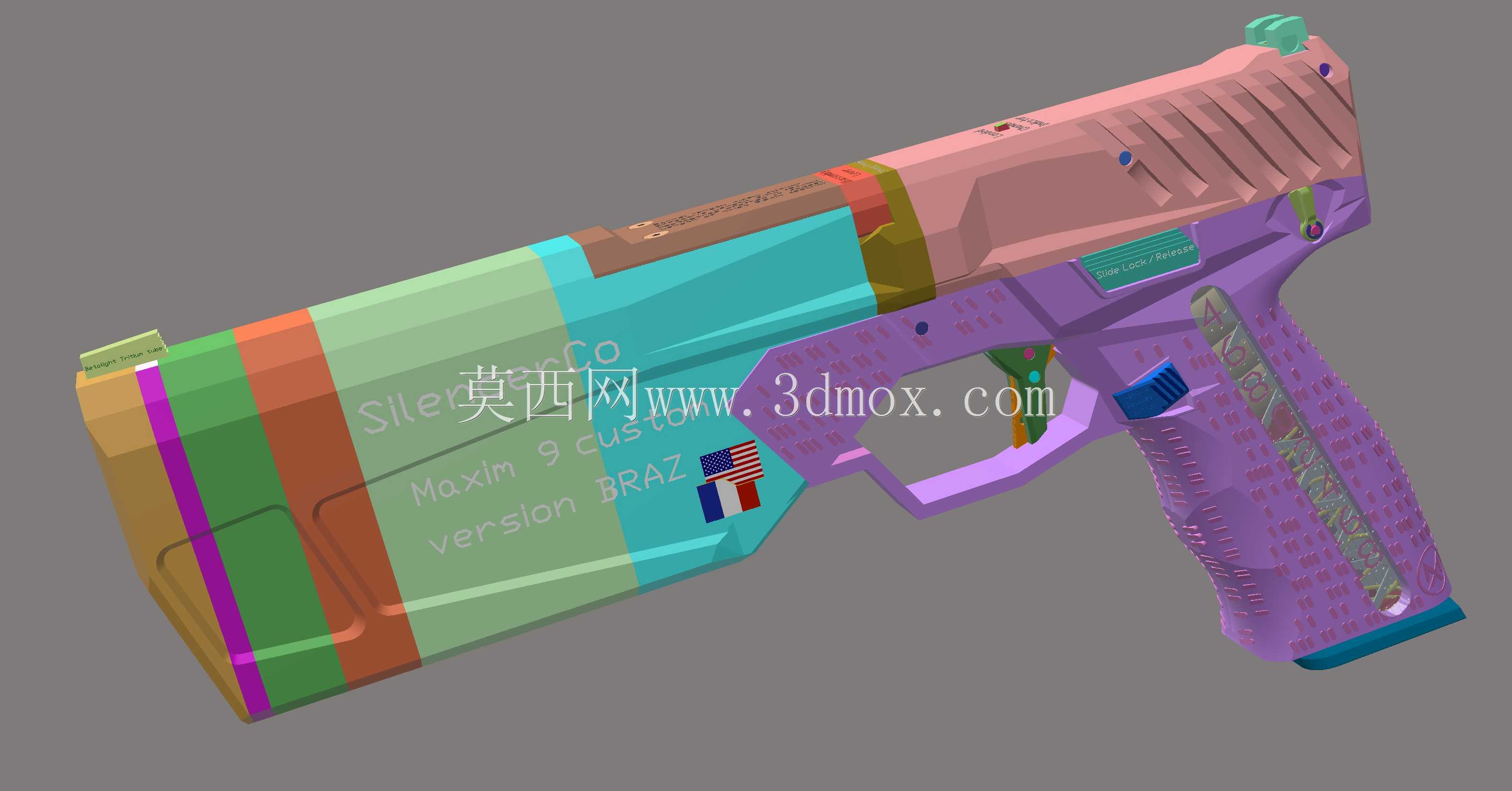 ǹ������Co Maxim 9���ư�BRAZ 9mm Braziu 3D fusion360