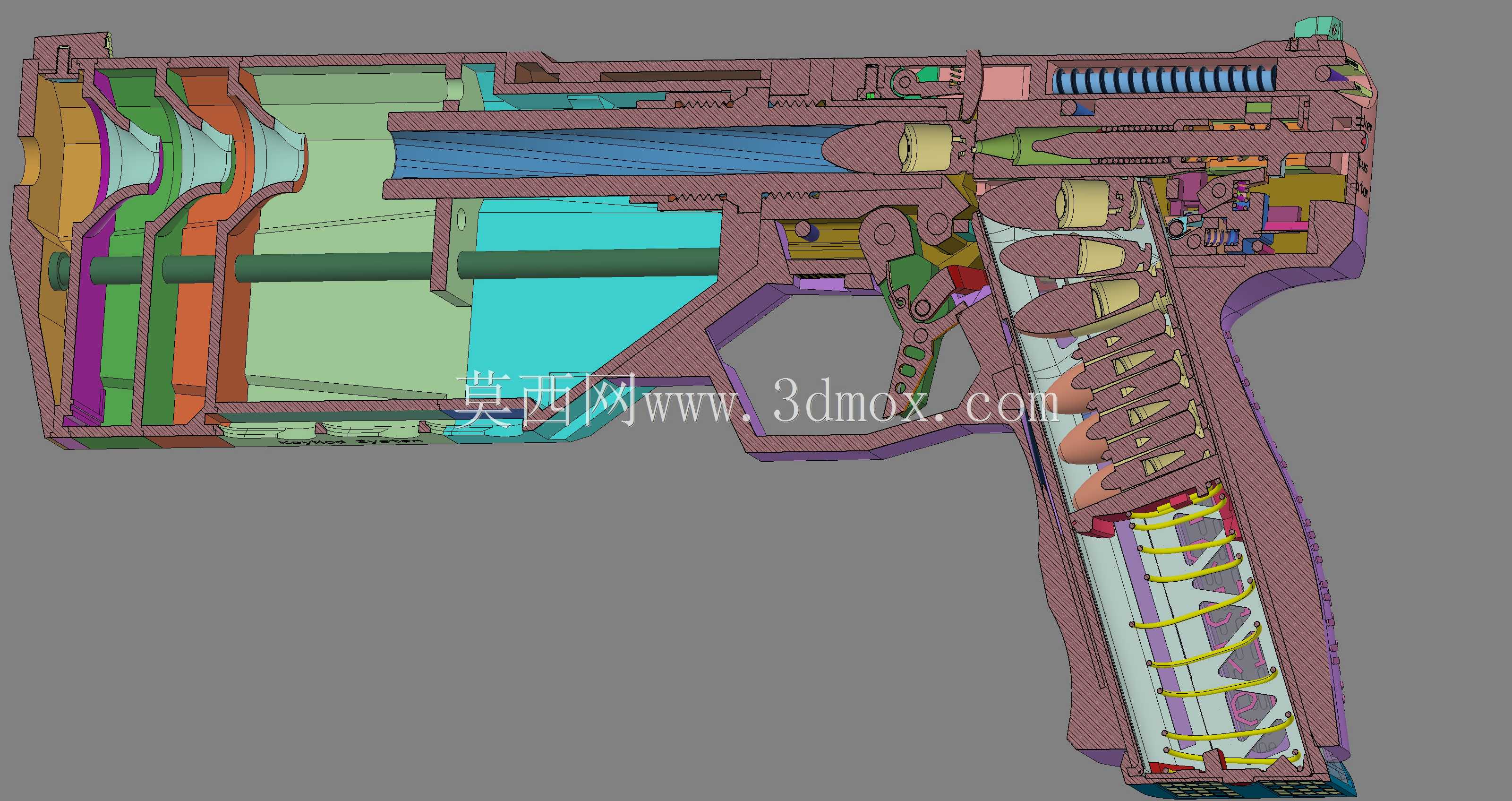 ǹ������Co Maxim 9���ư�BRAZ 9mm Braziu 3D fusion360