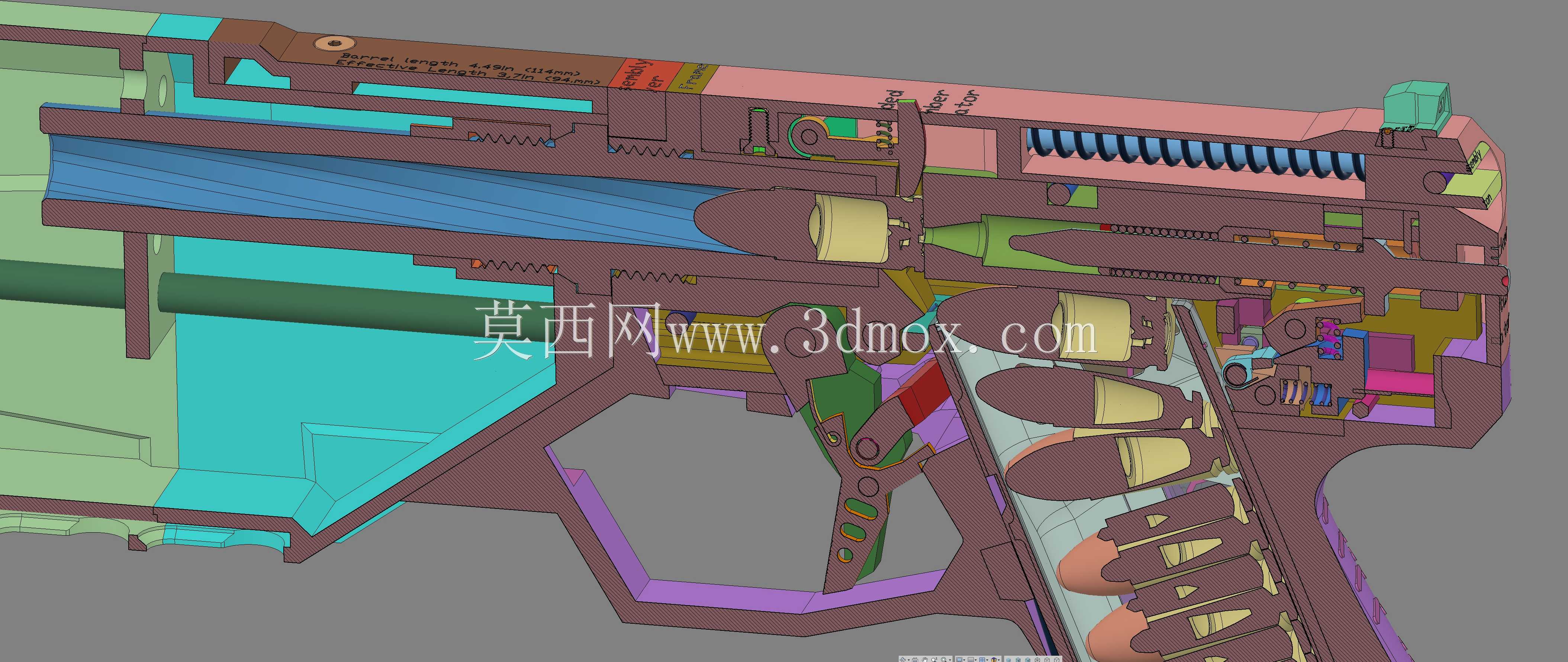 ǹ������Co Maxim 9���ư�BRAZ 9mm Braziu 3D fusion360
