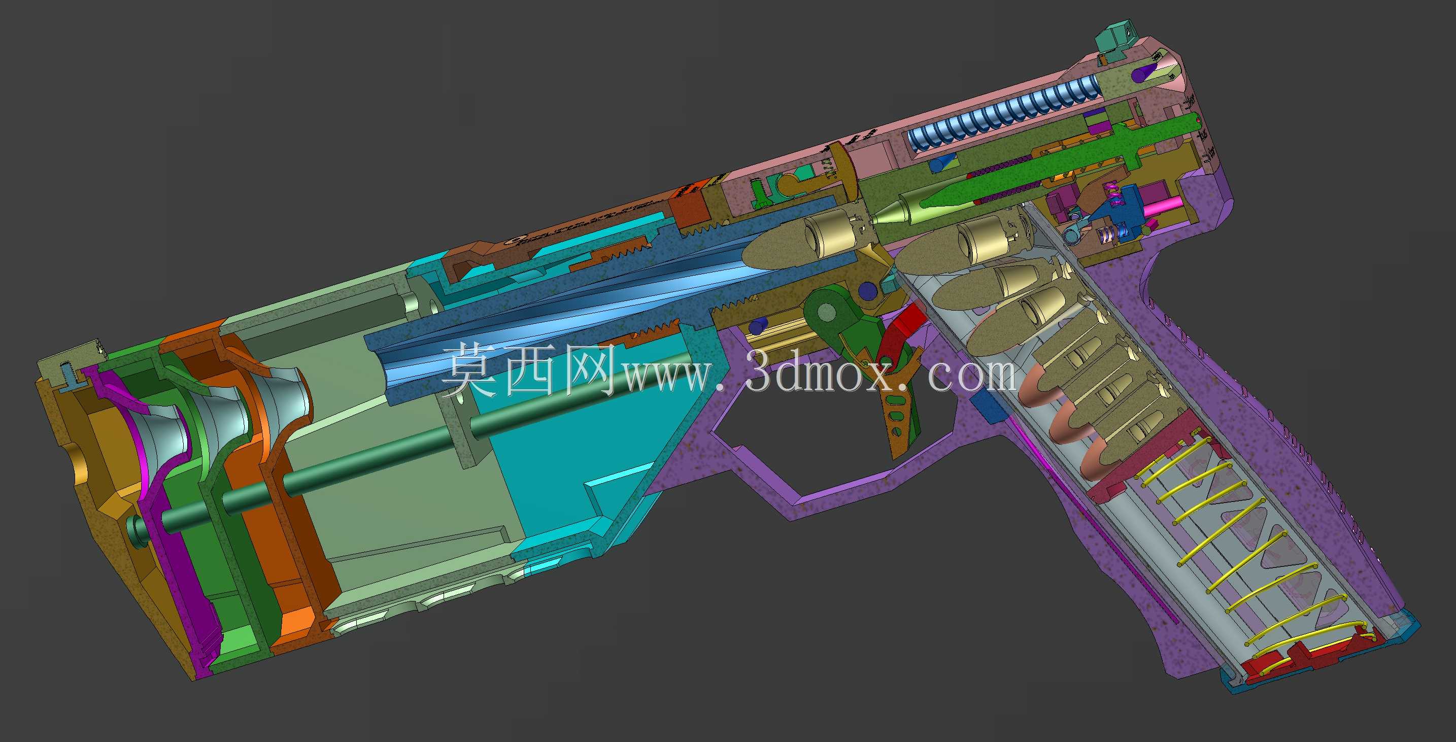 ǹ������Co Maxim 9���ư�BRAZ 9mm Braziu 3D fusion360