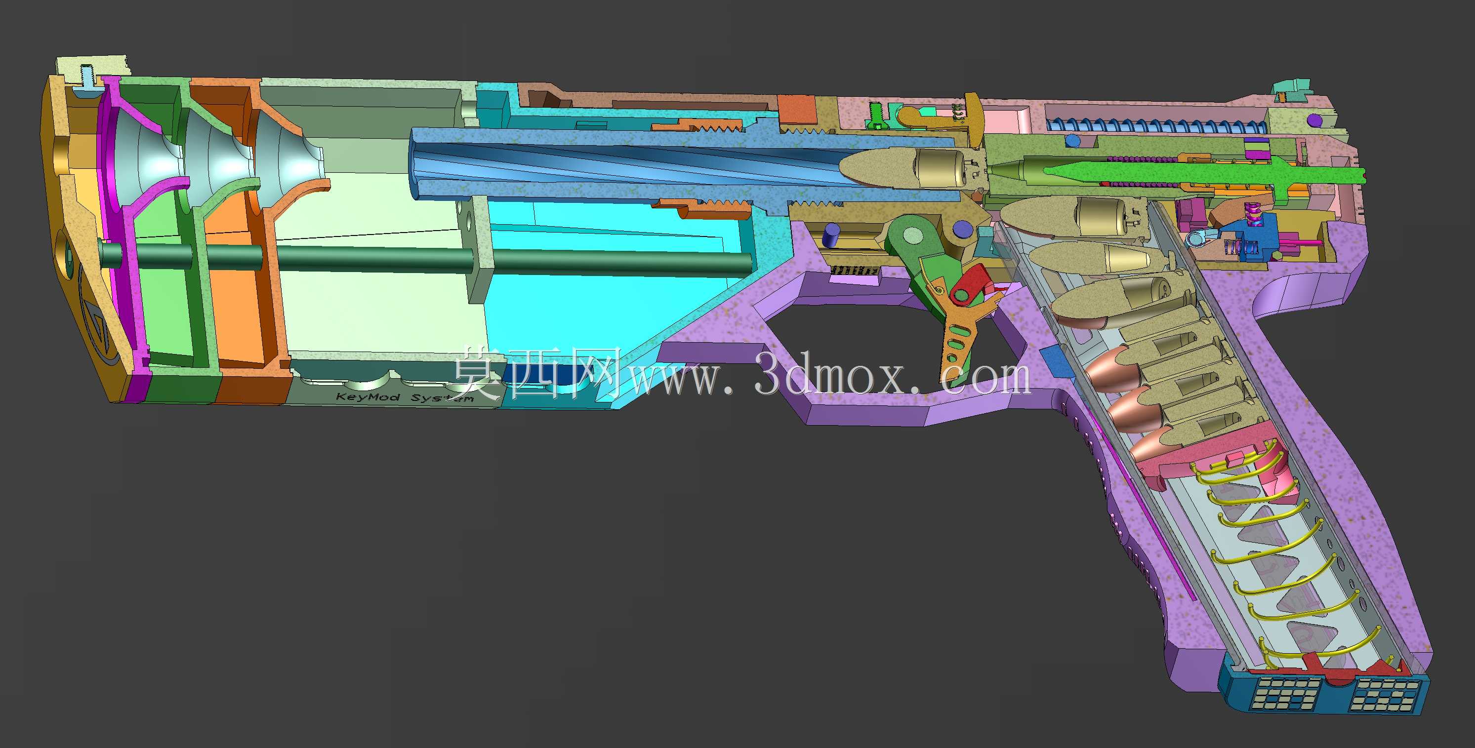 ǹ������Co Maxim 9���ư�BRAZ 9mm Braziu 3D fusion360