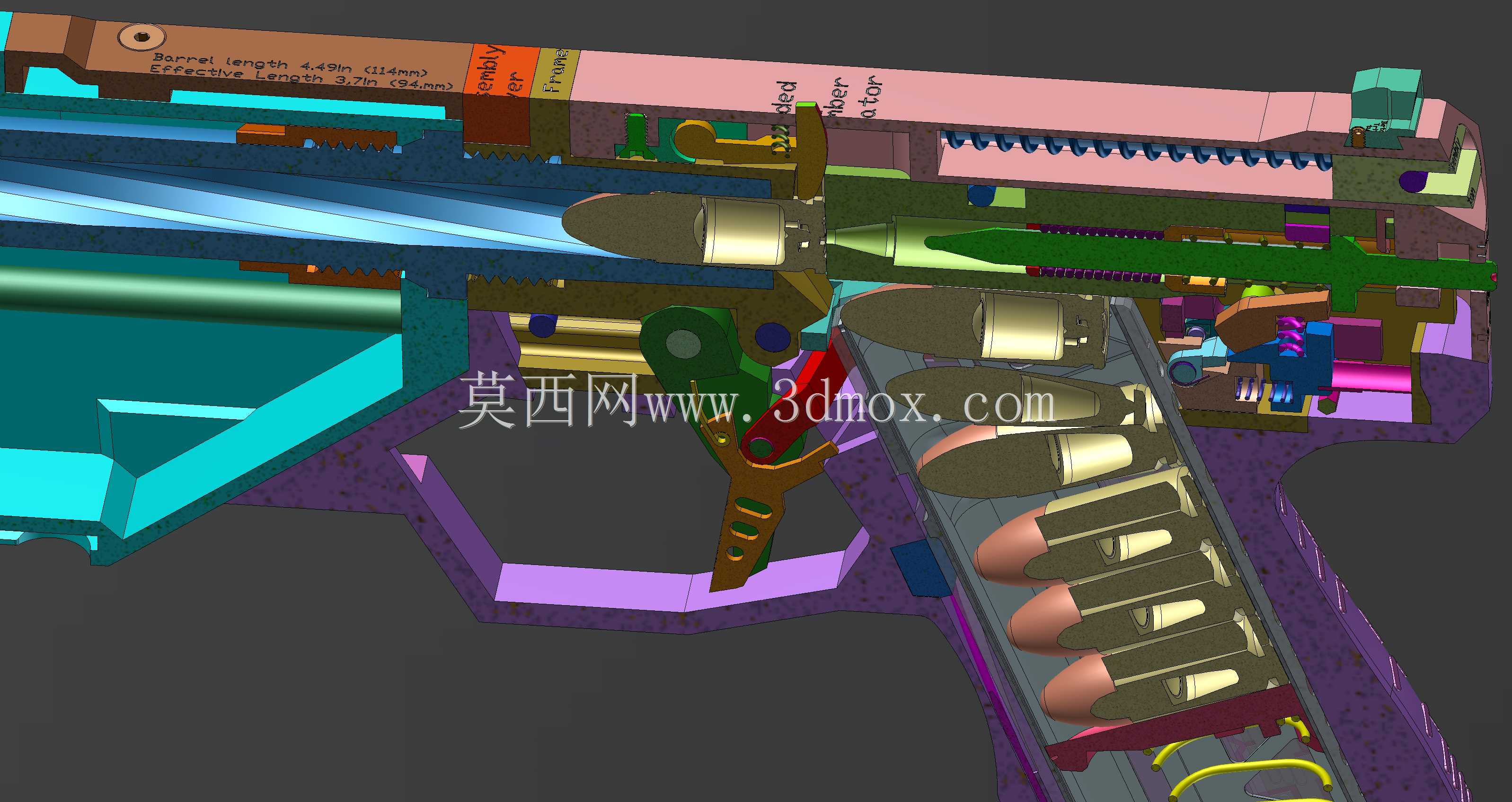 ǹ������Co Maxim 9���ư�BRAZ 9mm Braziu 3D fusion360