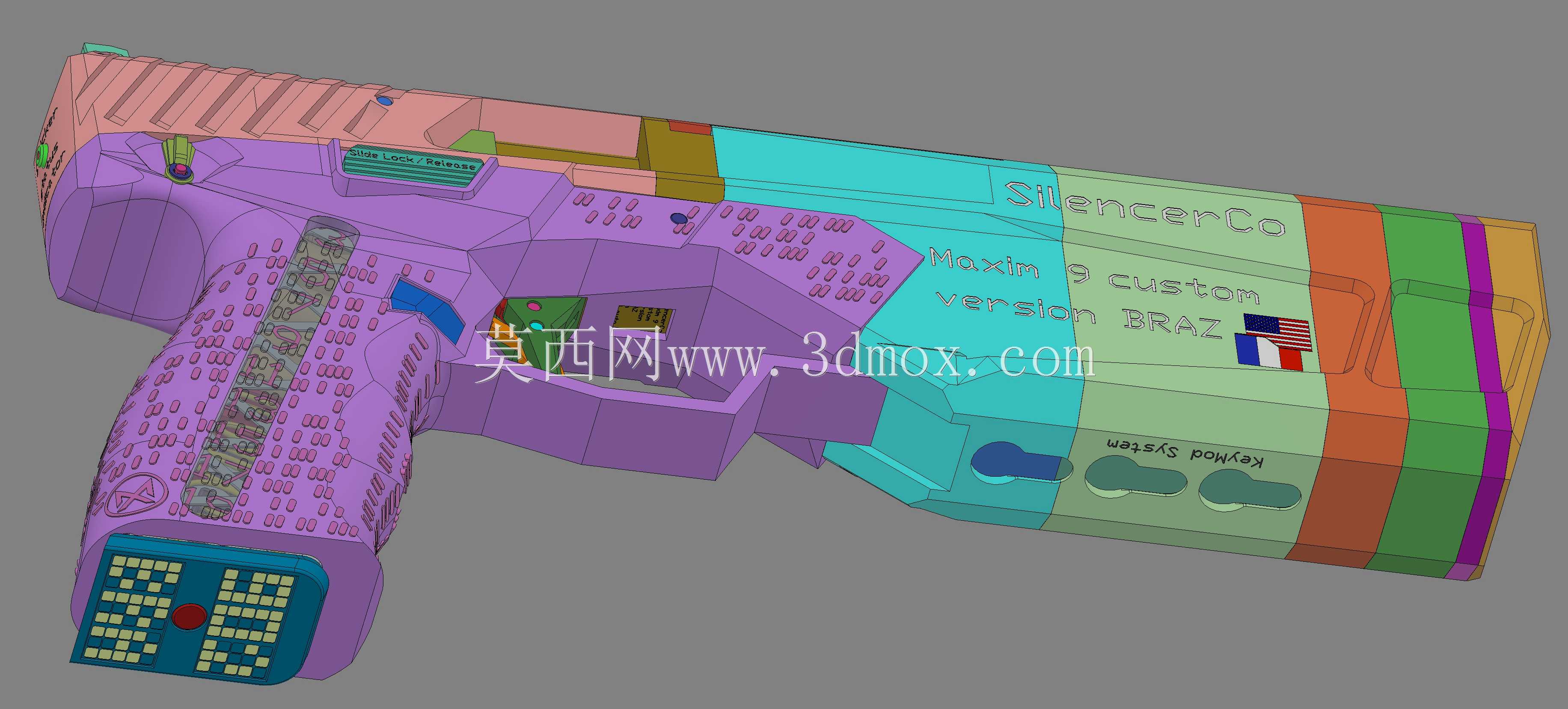 ǹ������Co Maxim 9���ư�BRAZ 9mm Braziu 3D fusion360