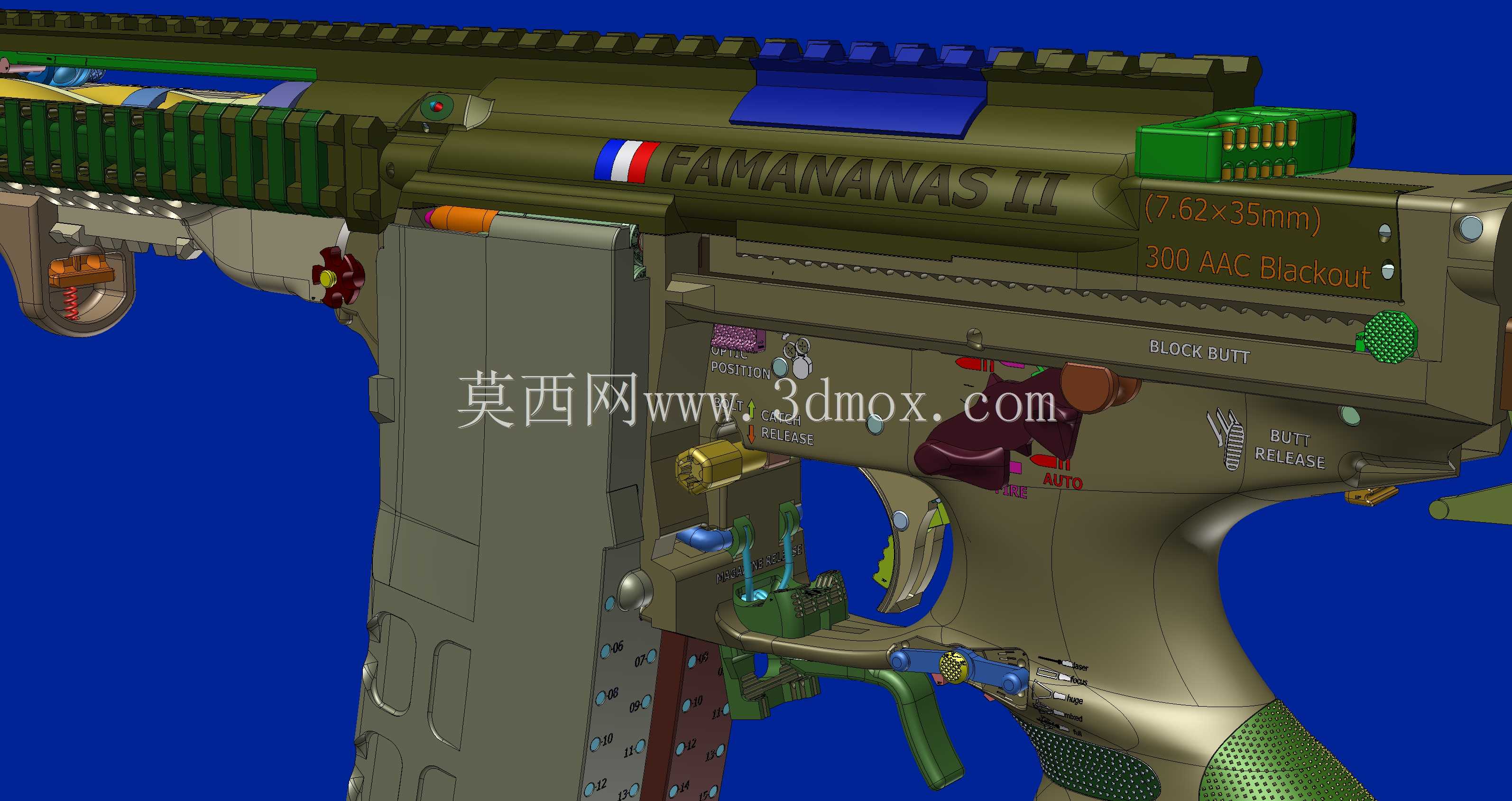 概念设计定制300灯罩黑色aac 7.62x35mm钎焊正在进行V.3