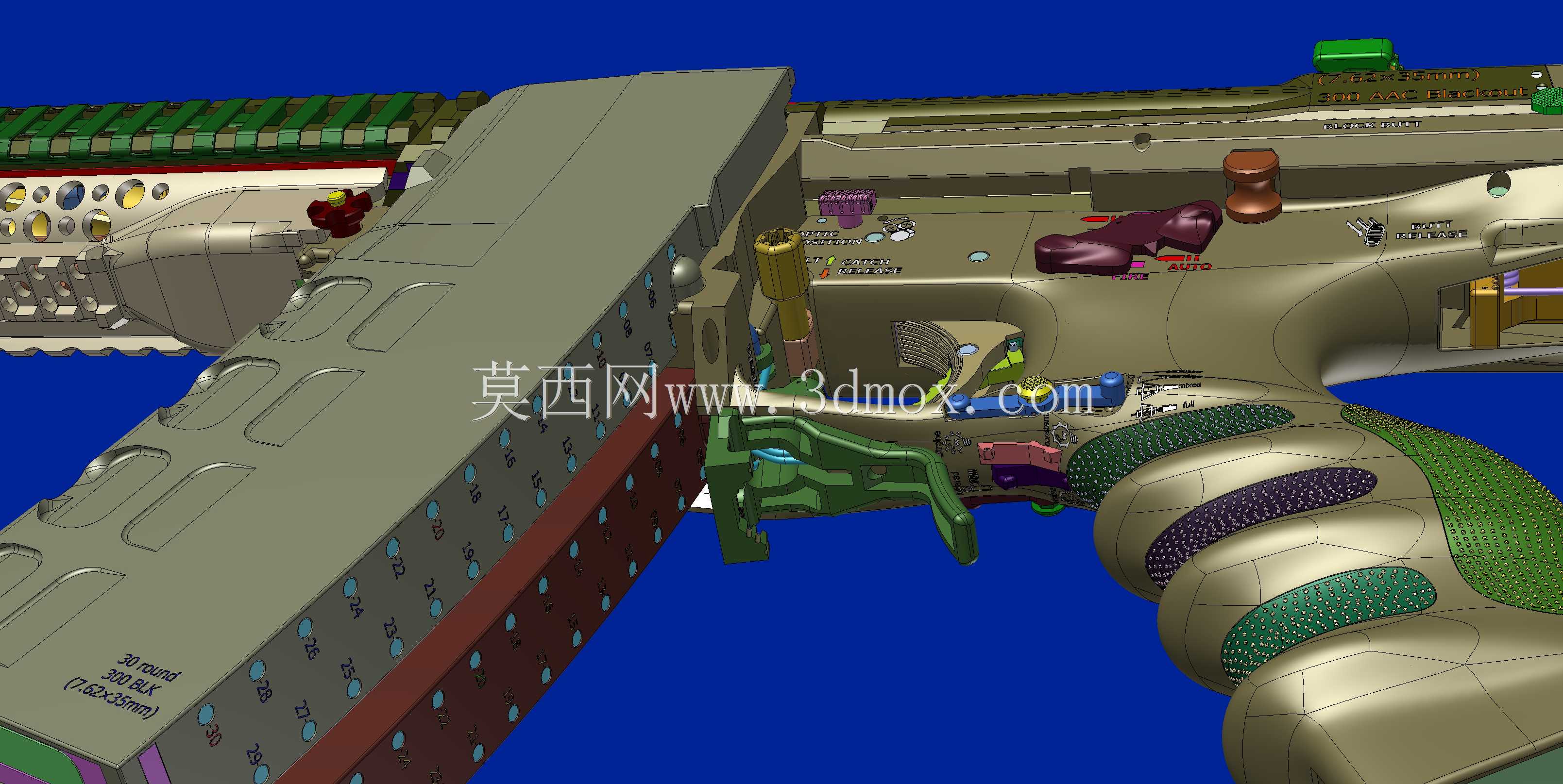 概念设计定制300灯罩黑色aac 7.62x35mm钎焊正在进行V.3