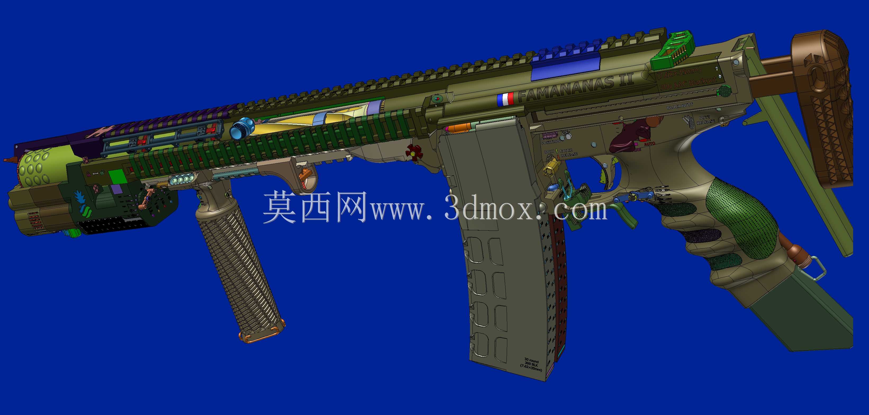 概念设计定制300灯罩黑色aac 7.62x35mm钎焊正在进行V.3