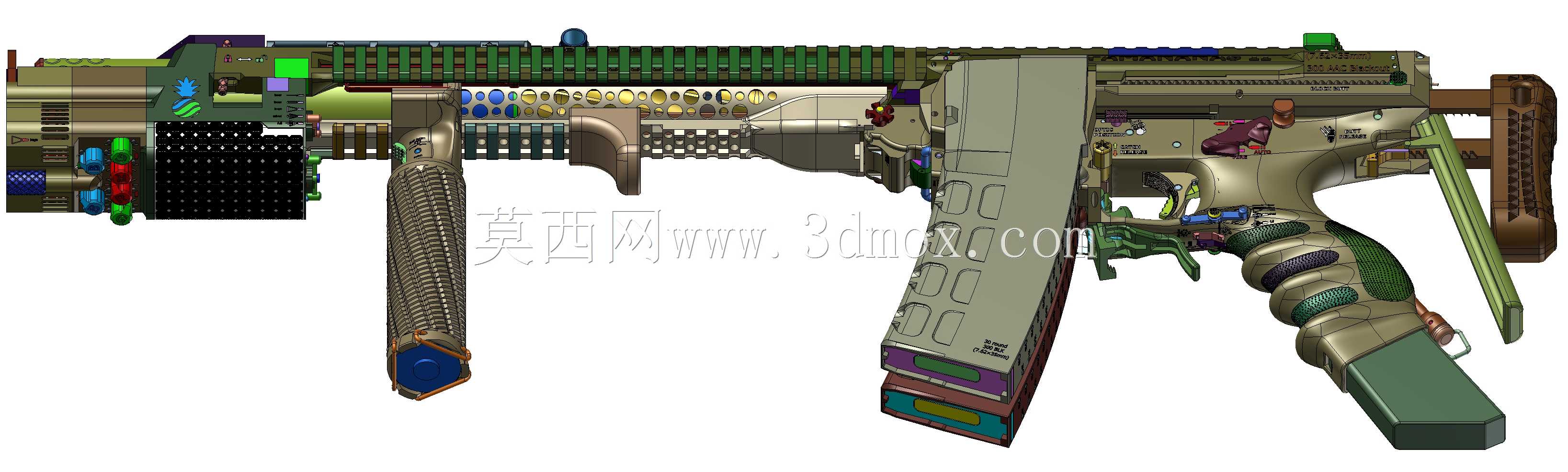 概念设计定制300灯罩黑色aac 7.62x35mm钎焊正在进行V.3