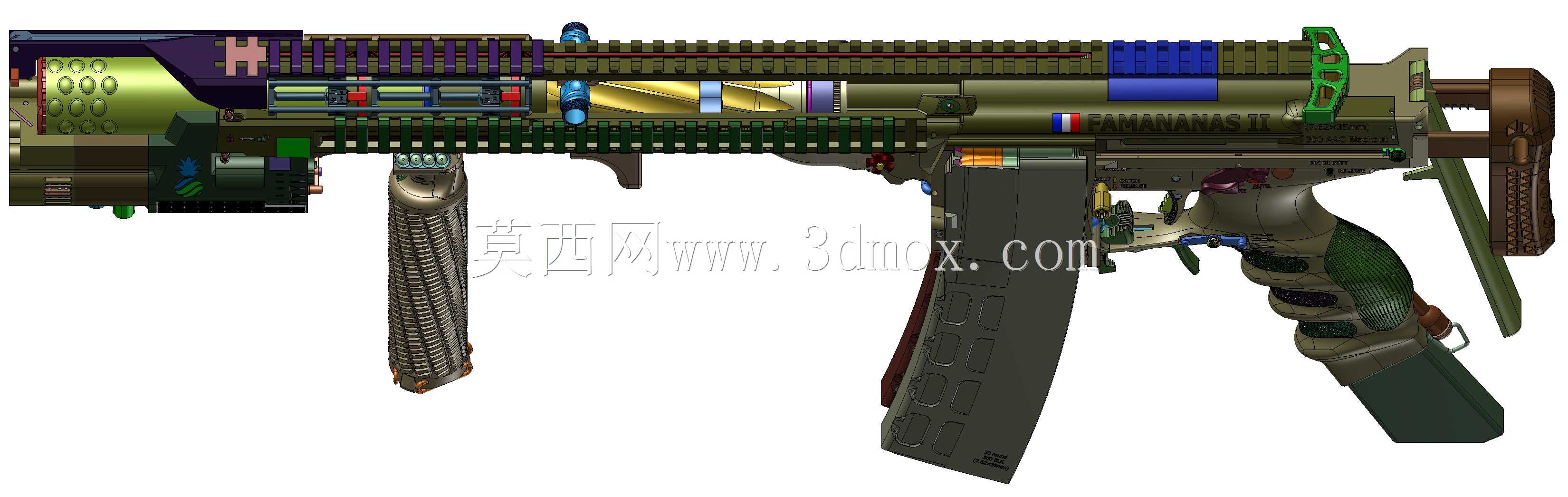 概念设计定制300灯罩黑色aac 7.62x35mm钎焊正在进行V.3
