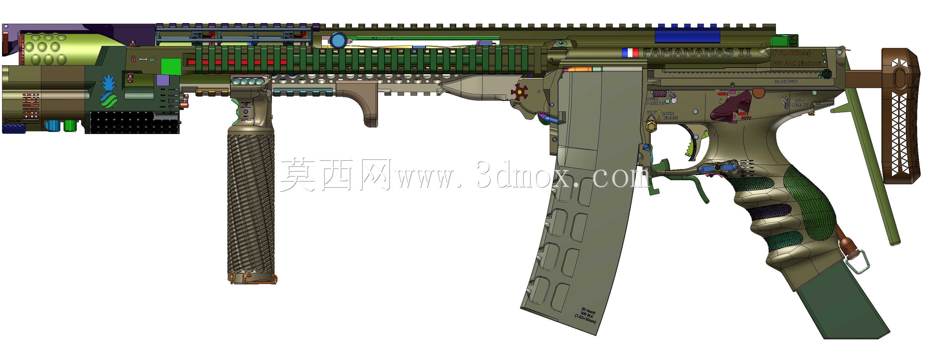 概念设计定制300灯罩黑色aac 7.62x35mm钎焊正在进行V.3