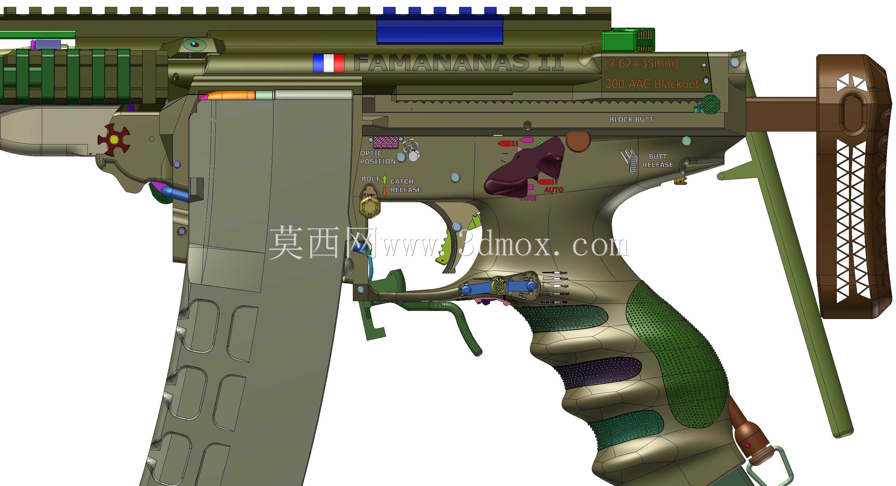 概念设计定制300灯罩黑色aac 7.62x35mm钎焊正在进行V.3