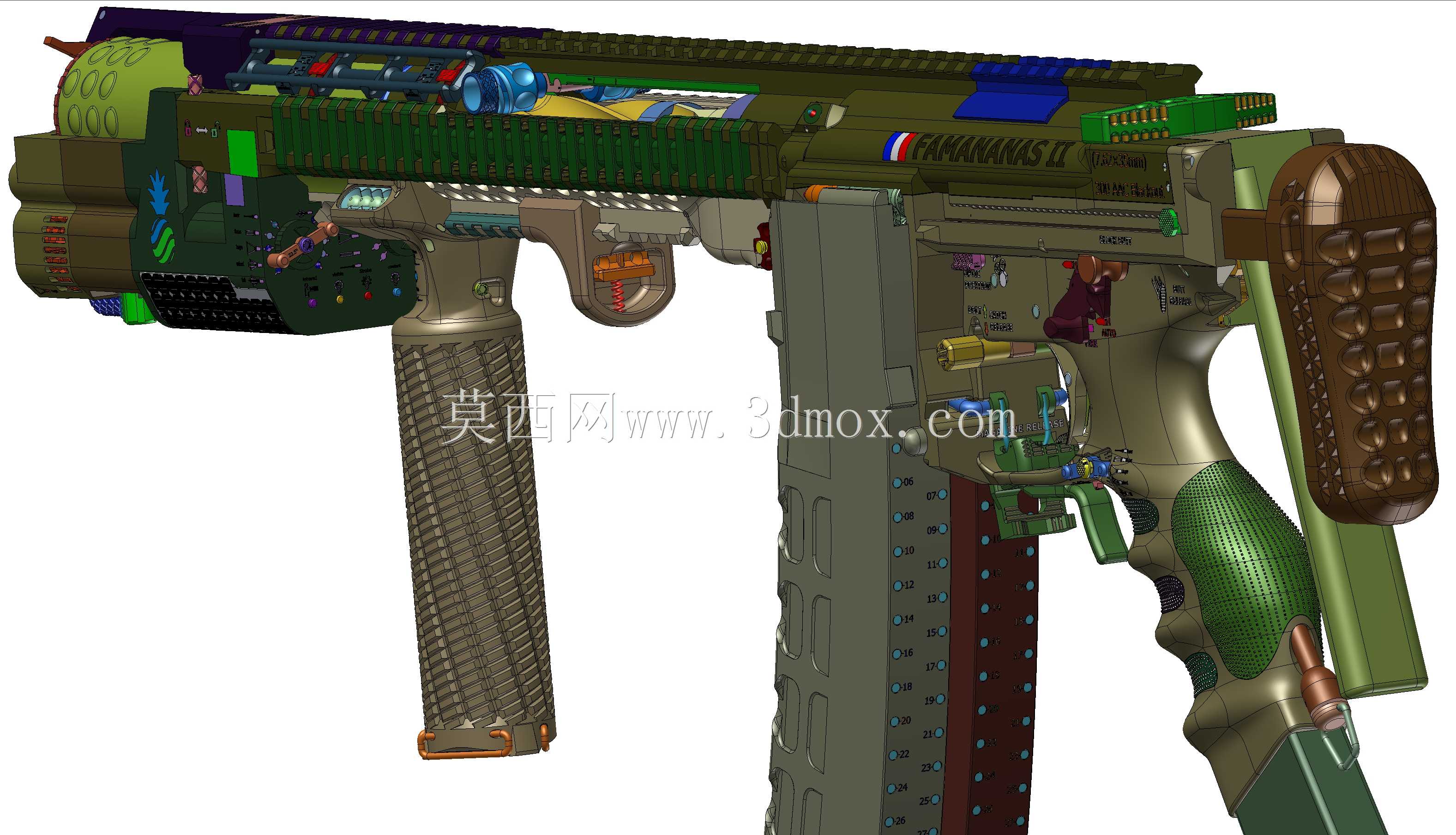 概念设计定制300灯罩黑色aac 7.62x35mm钎焊正在进行V.3