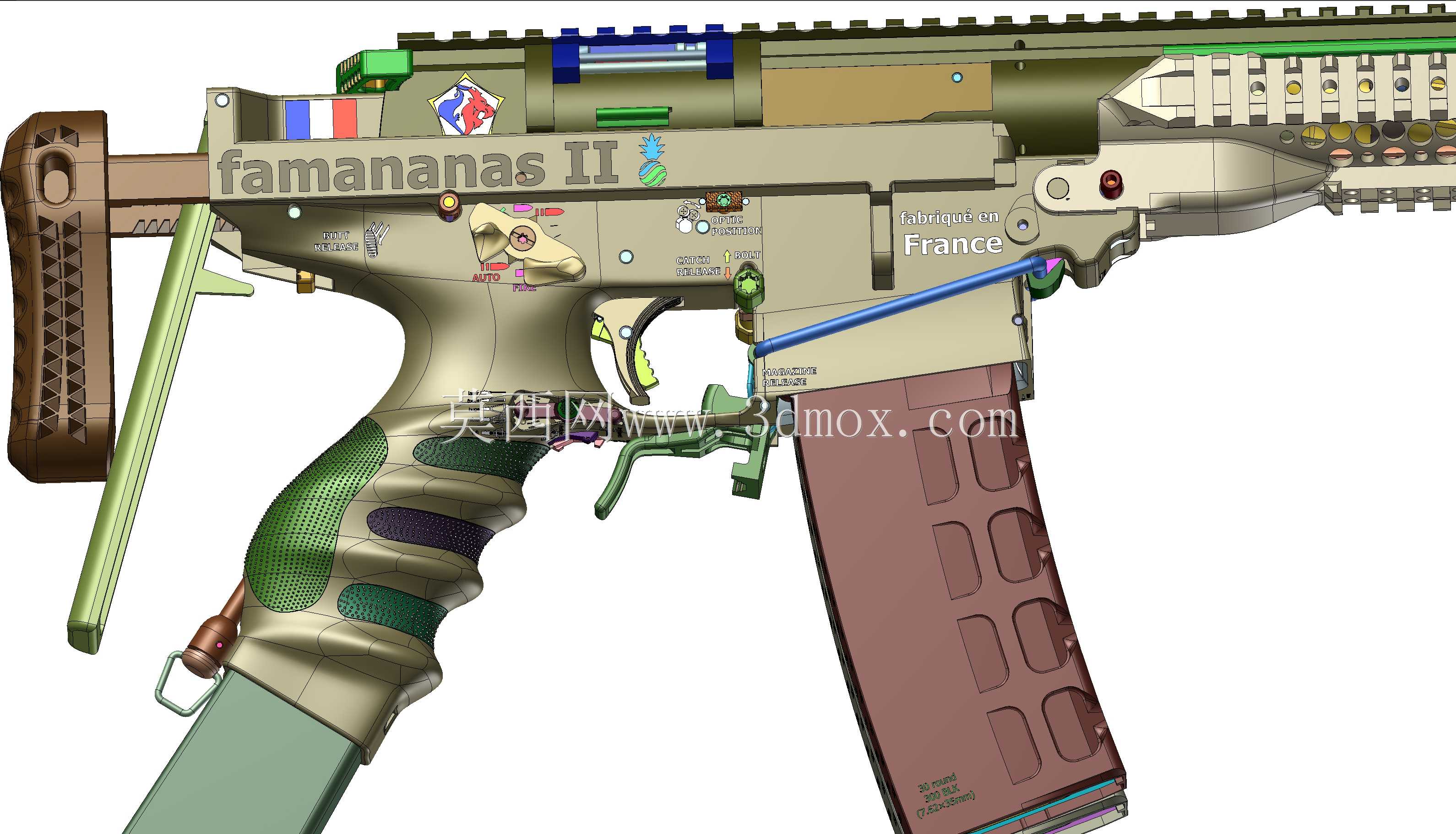 概念设计定制300灯罩黑色aac 7.62x35mm钎焊正在进行V.3