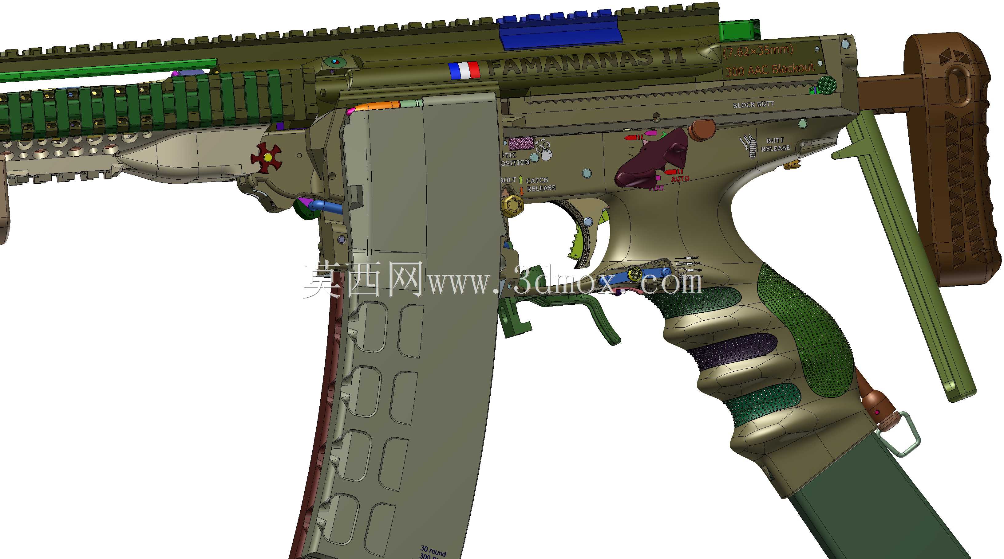 概念设计定制300灯罩黑色aac 7.62x35mm钎焊正在进行V.3
