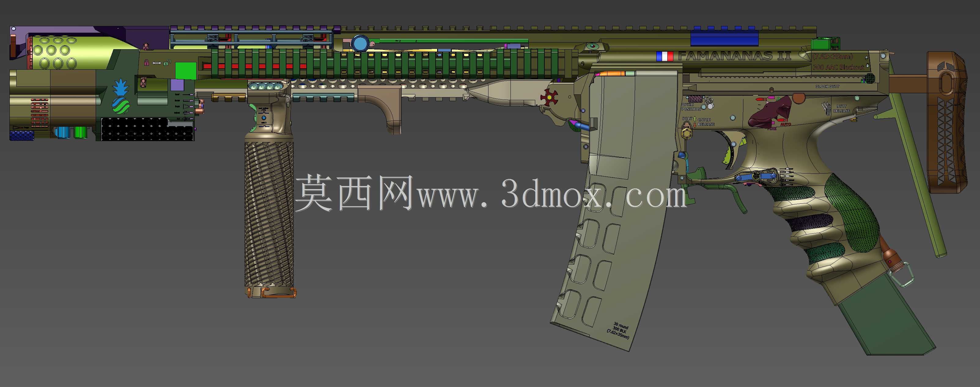 概念设计定制300灯罩黑色aac 7.62x35mm钎焊正在进行V.3