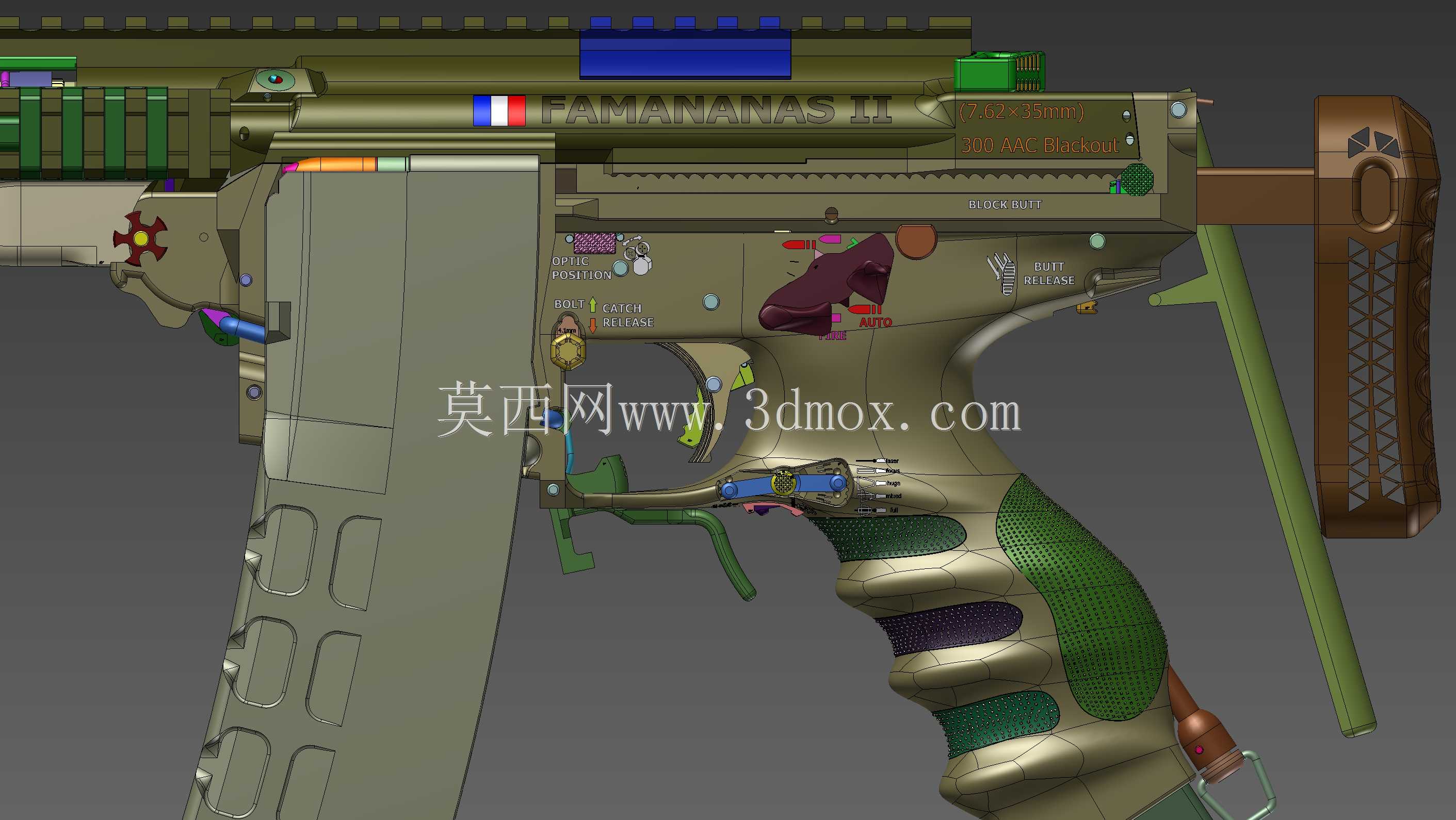 概念设计定制300灯罩黑色aac 7.62x35mm钎焊正在进行V.3