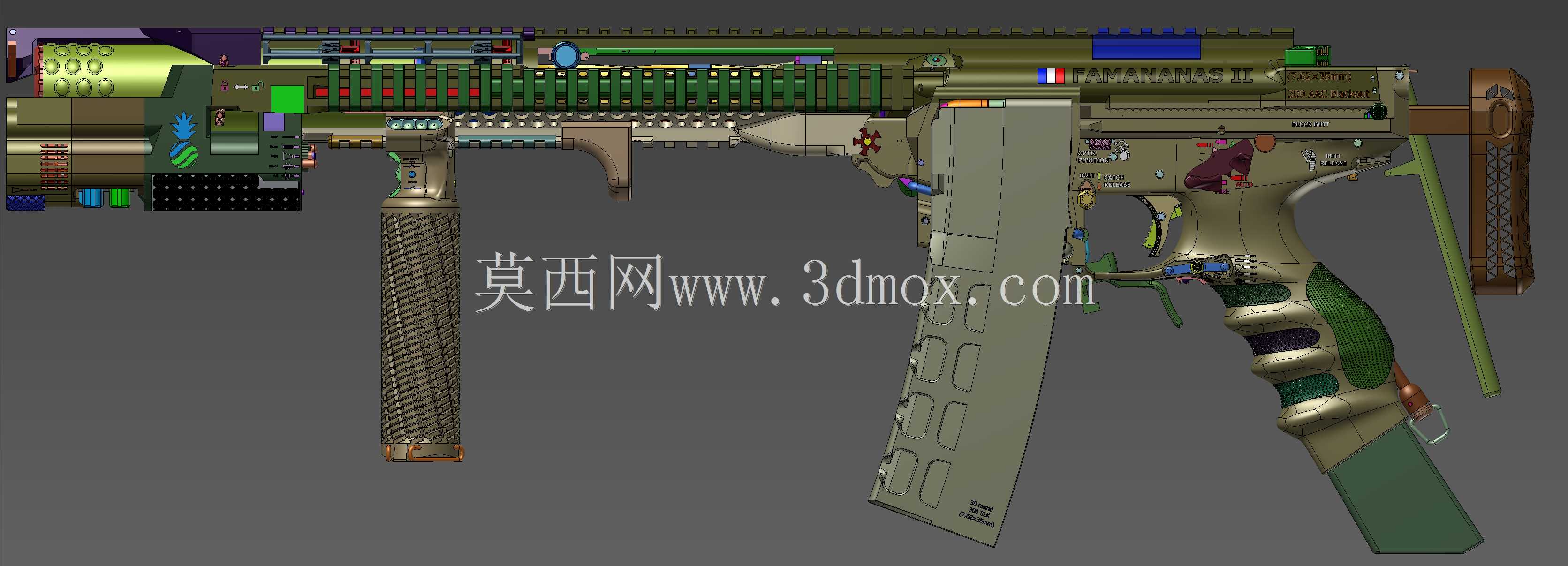 概念设计定制300灯罩黑色aac 7.62x35mm钎焊正在进行V.3