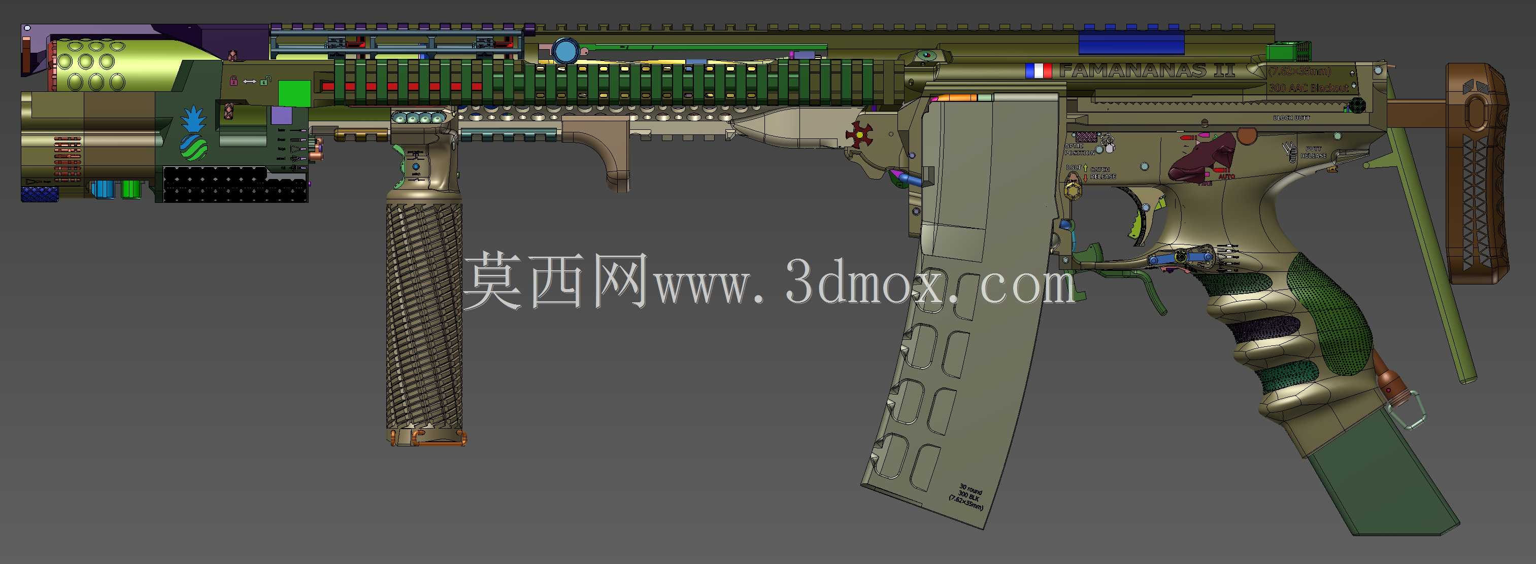 概念设计定制300灯罩黑色aac 7.62x35mm钎焊正在进行V.3