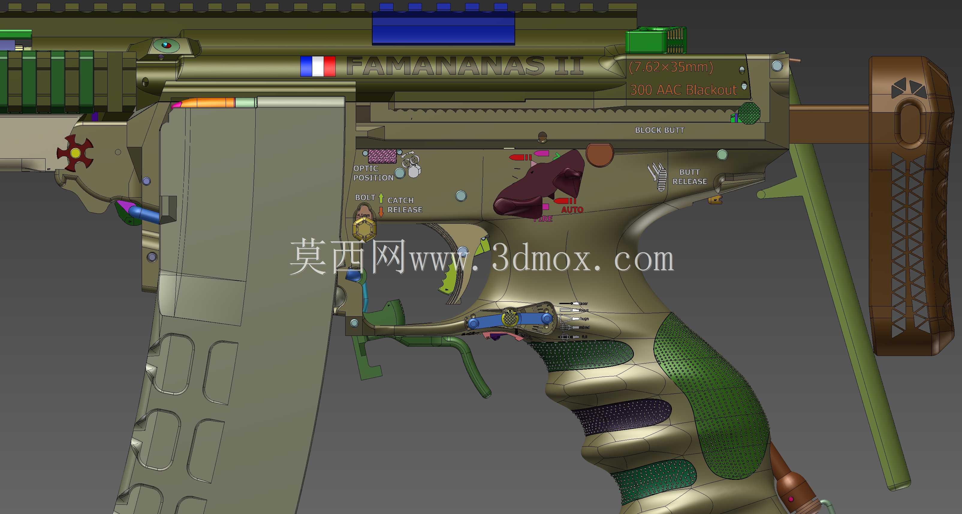 概念设计定制300灯罩黑色aac 7.62x35mm钎焊正在进行V.3