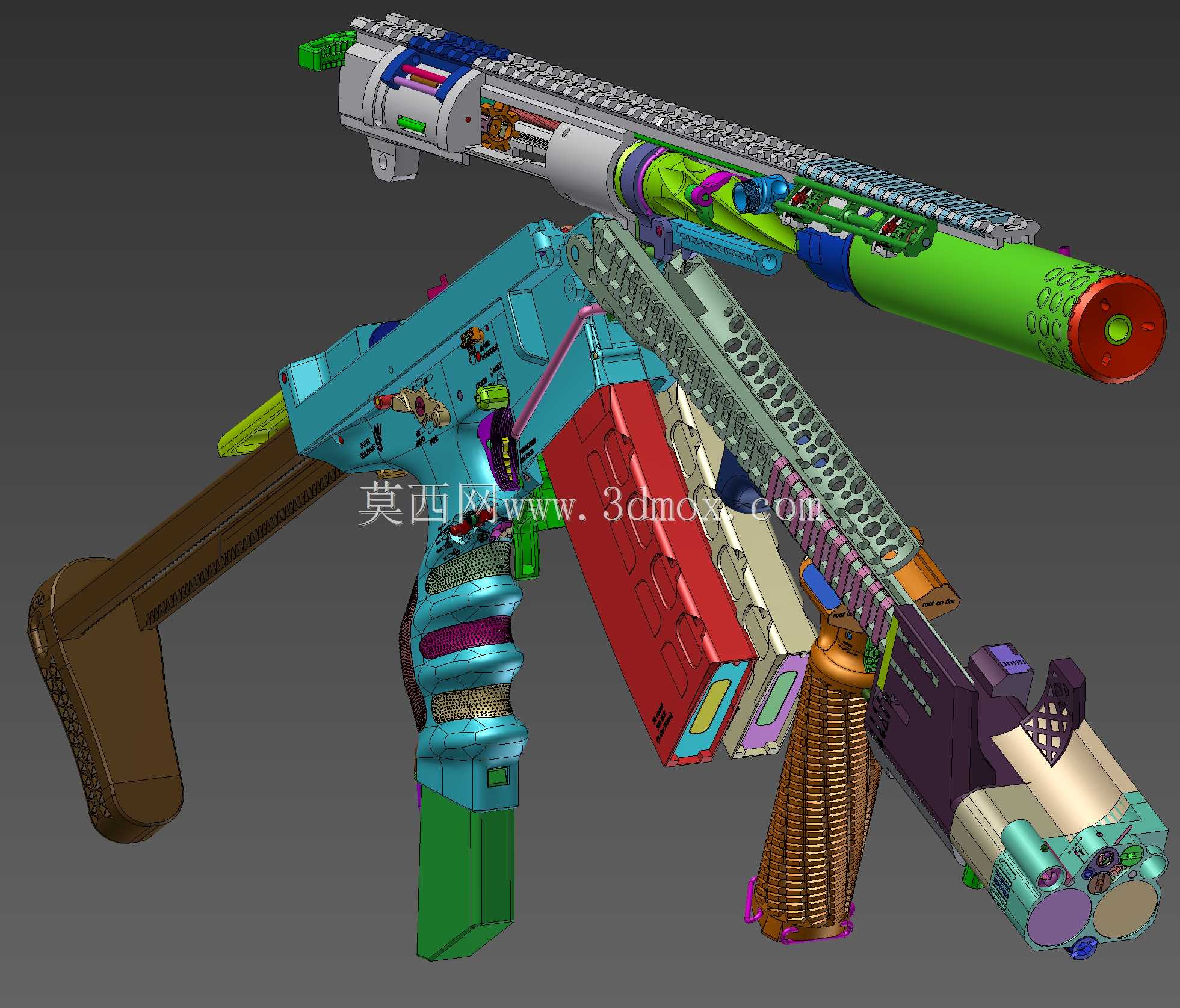 概念设计定制300灯罩黑色aac 7.62x35mm钎焊正在进行V.3