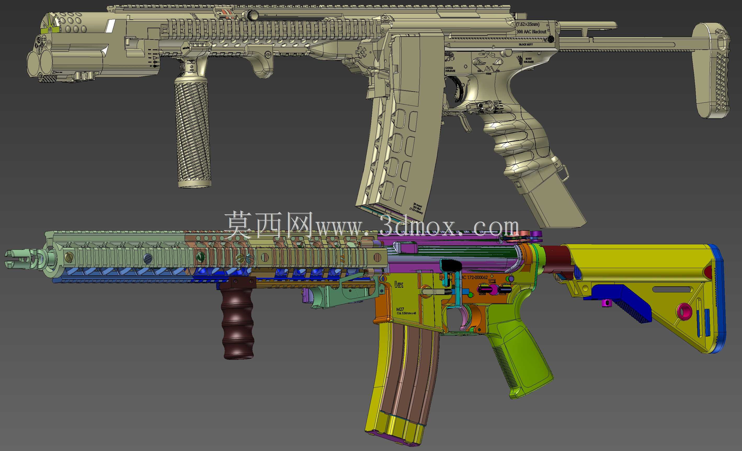 概念设计定制300灯罩黑色aac 7.62x35mm钎焊正在进行V.3