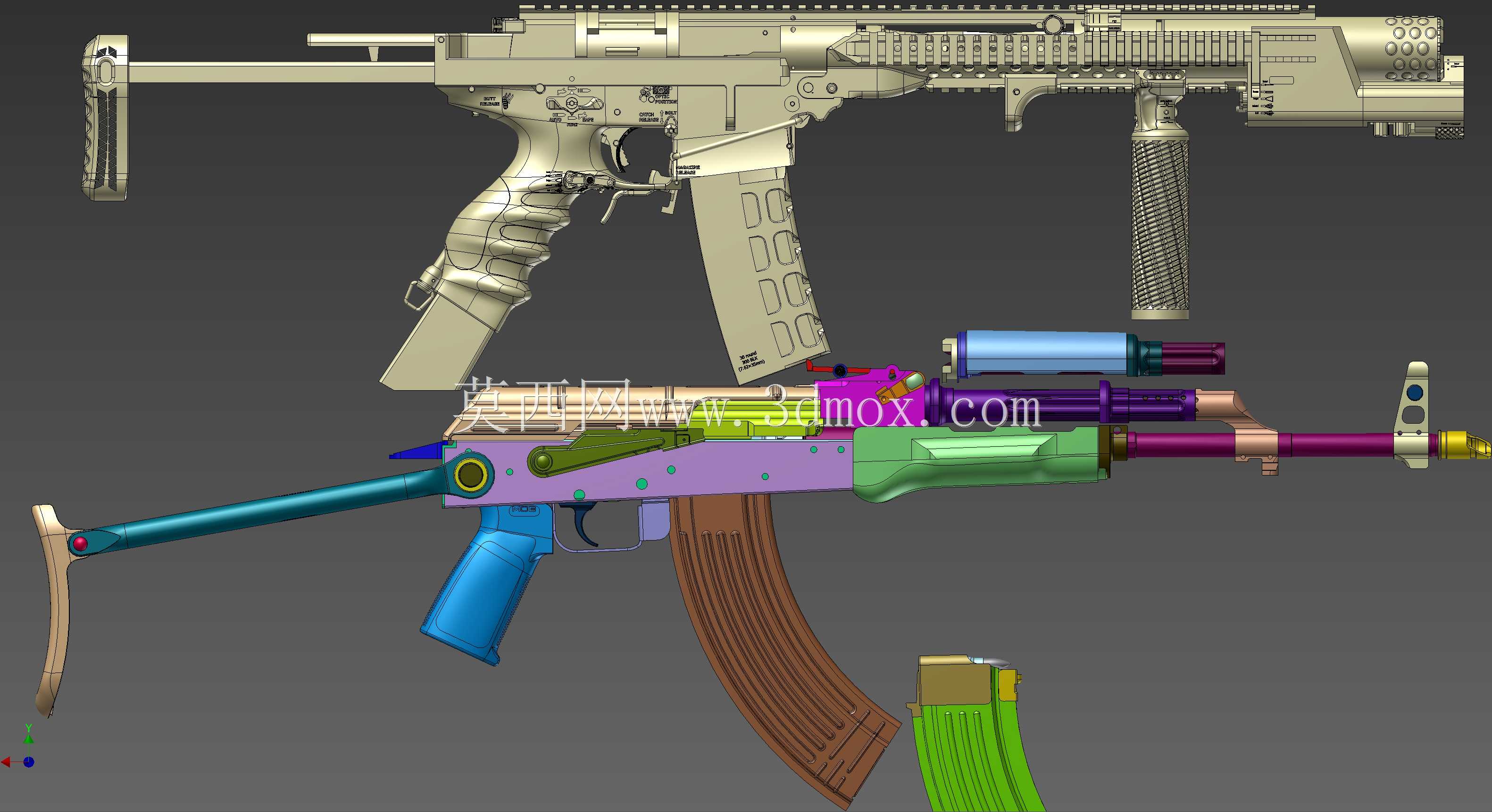 概念设计定制300灯罩黑色aac 7.62x35mm钎焊正在进行V.3