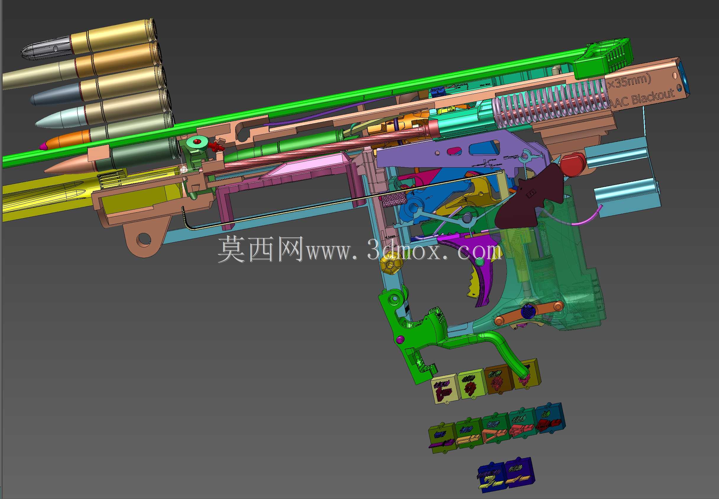 概念设计定制300灯罩黑色aac 7.62x35mm钎焊正在进行V.3