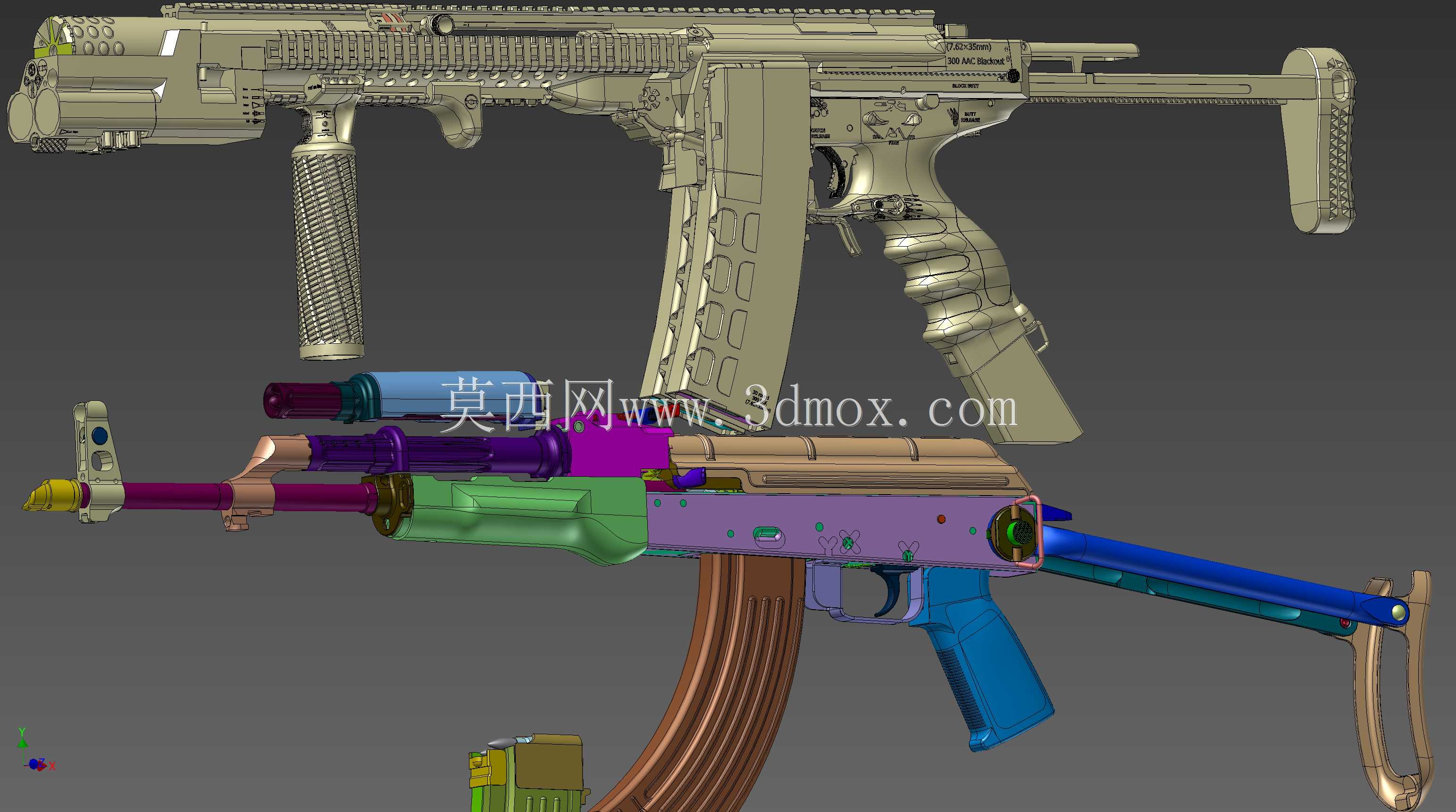 概念设计定制300灯罩黑色aac 7.62x35mm钎焊正在进行V.3