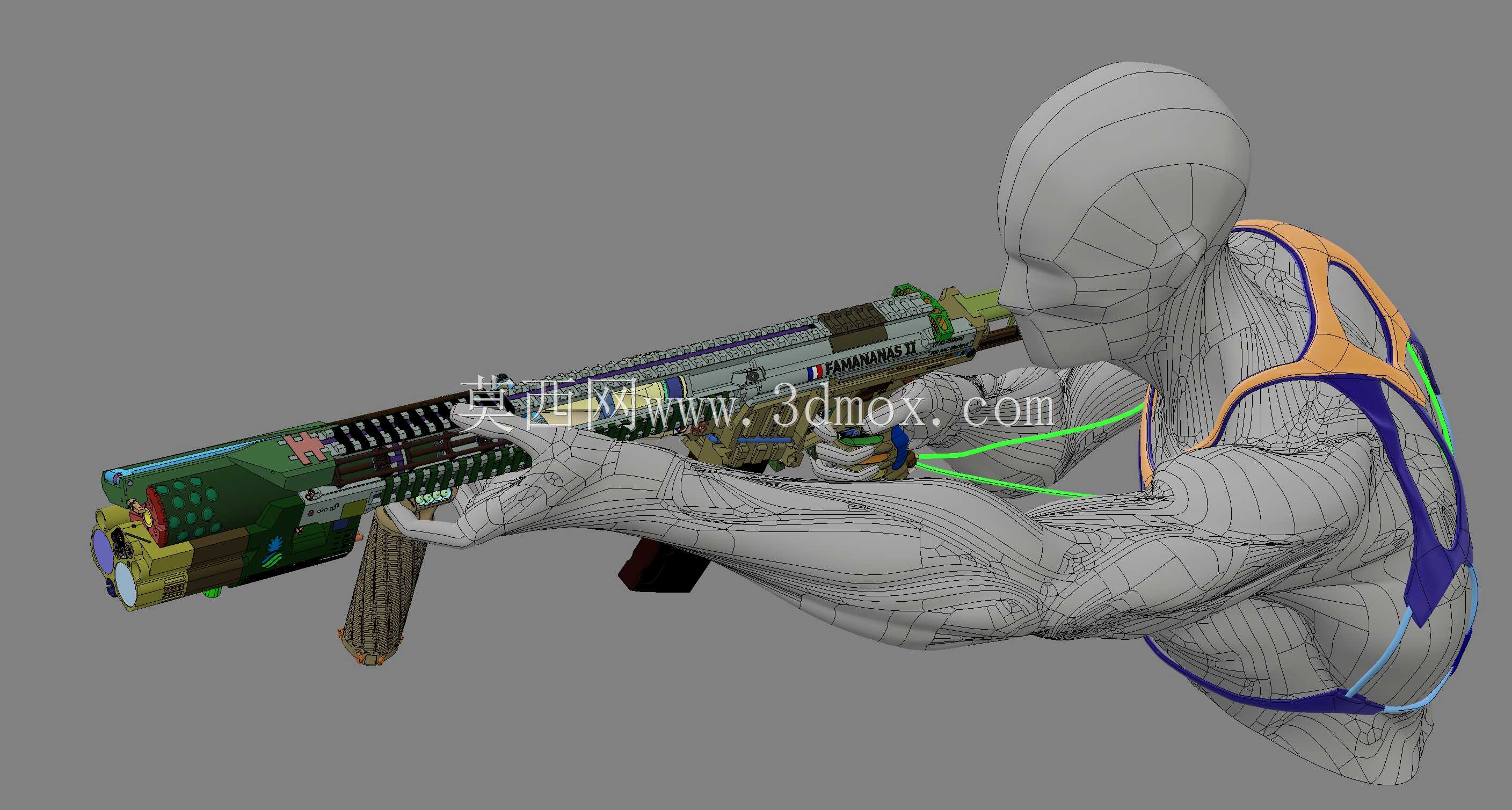 概念设计定制300灯罩黑色aac 7.62x35mm钎焊正在进行V.3